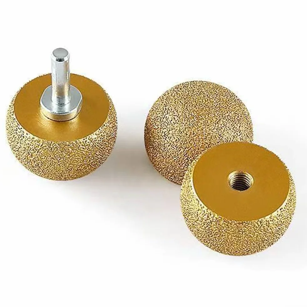 Mola diamantata a forma di fungo 10 mm per smerigliatrice angolare brasata vetro pietra finitura oro 3 pezzi