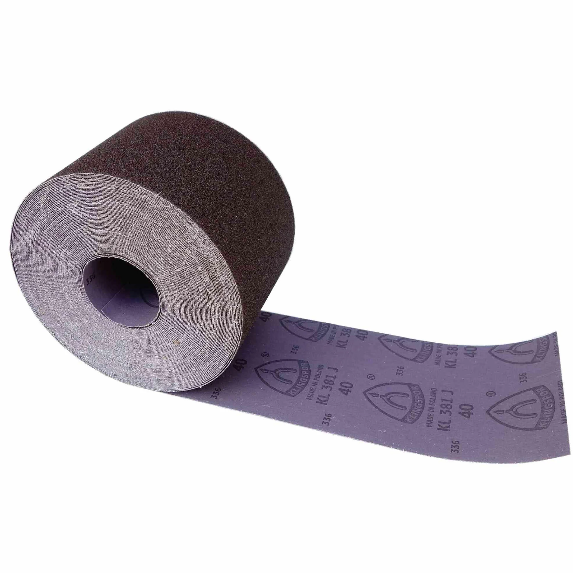 KL381J Rotolo abrasivo | Larghezza 150 mm | Tessuto abrasivo flessibile per legno e metallo | Levigatura manuale e meccanica | Grana e lunghezza selezionabili (P100, Lunghezza: 25 m)