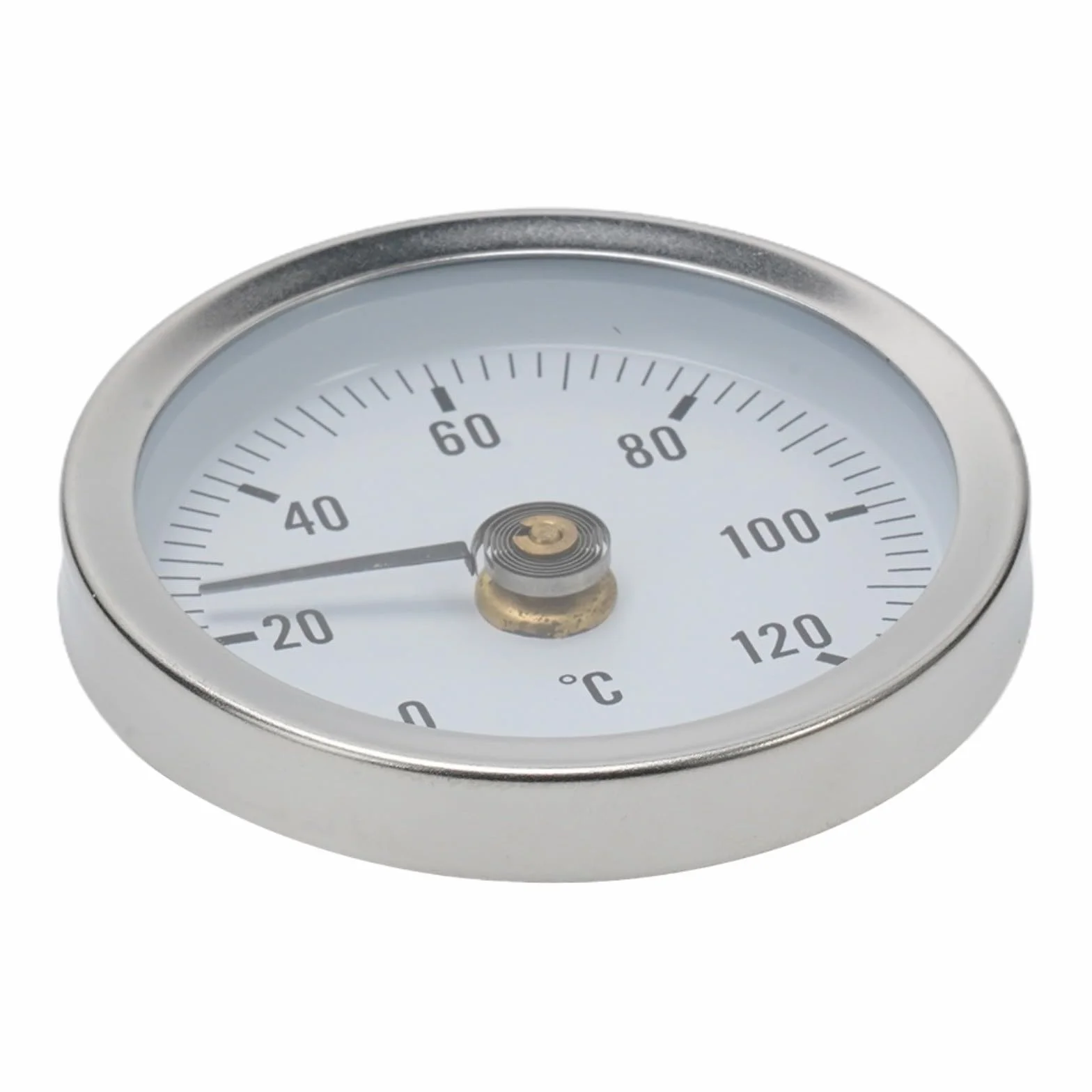 Termometro a tubo da 0 a 120 ℃ in acciaio inox con morsetto, diametro quadrante 63 mm, termometro per misurare la temperatura del tubo (2 pezzi)