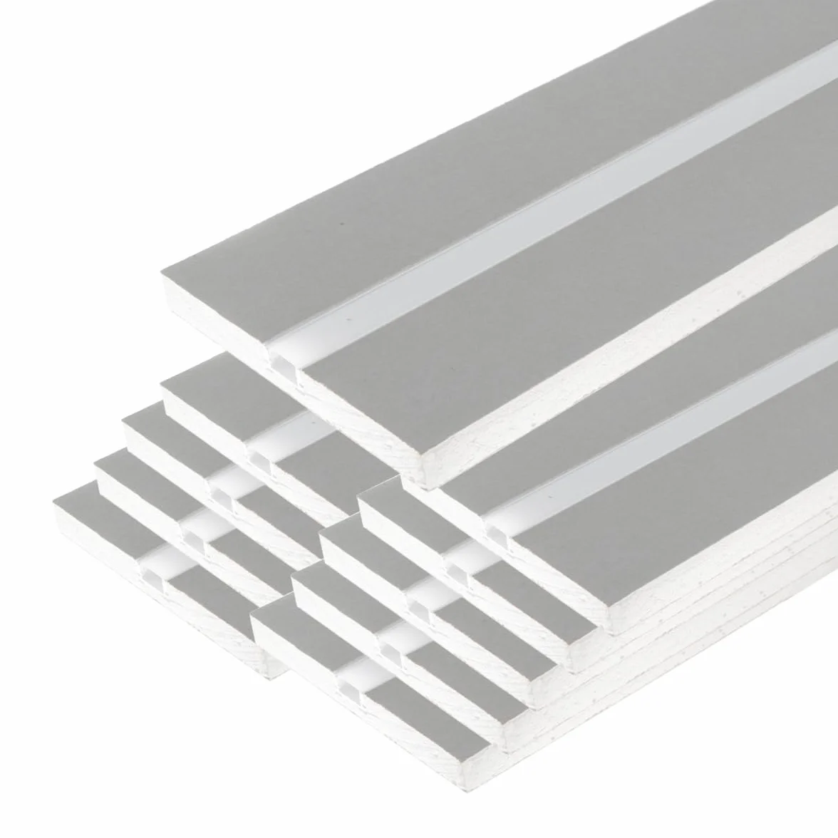 10pz Profilo in Alluminio 2mt per Strisce LED Integrato in Lastra di Cartongesso 12,5mm - Struttura pronta da incasso e montaggio con copertura opaca