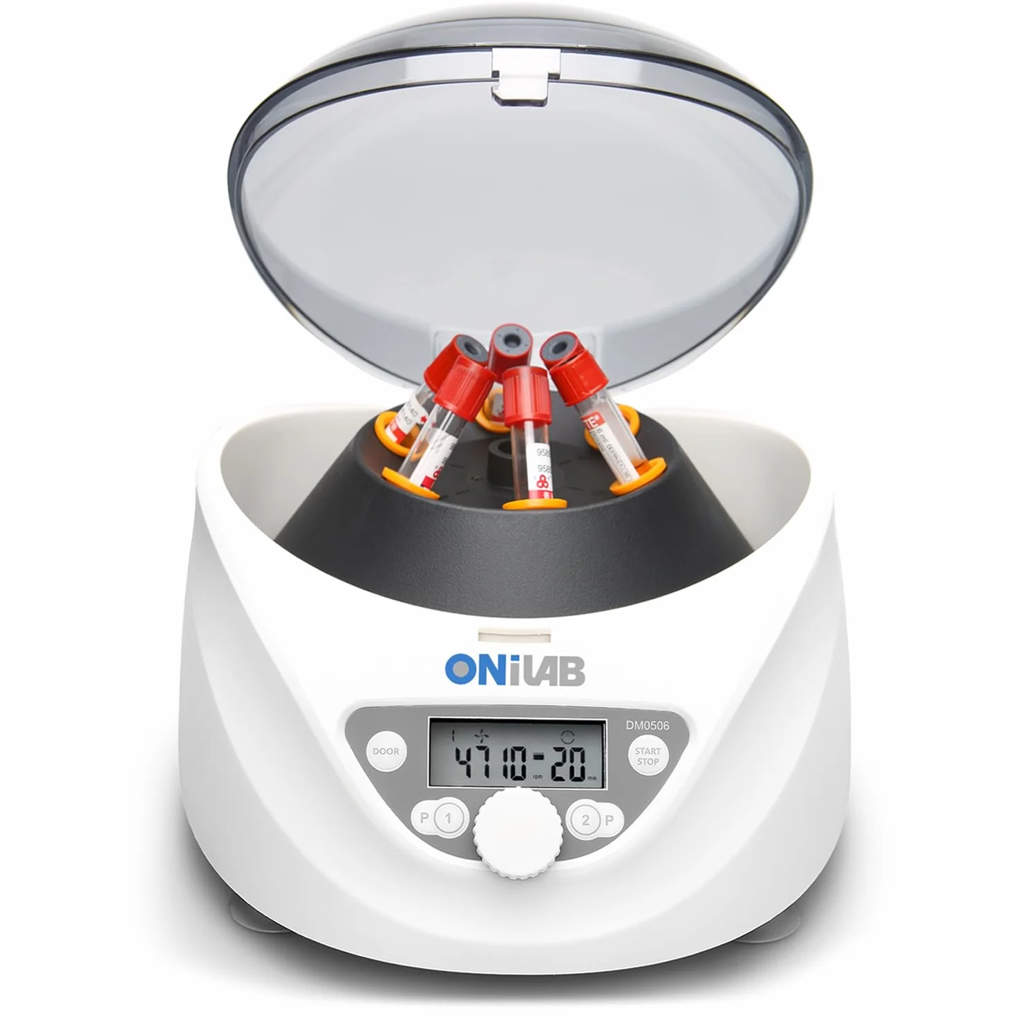 ONiLAB Laboratorio PRP centrifuga da tavolo, 6 x 15 mL/10 mL/7 ml/1,5 – 5 ml, 300 – 5000 rpm (max. 2600 x g RCF), LCD Digital Desktop Lab Centrifuga Timer 30 sec-99 min, due programmi di avvio rapido