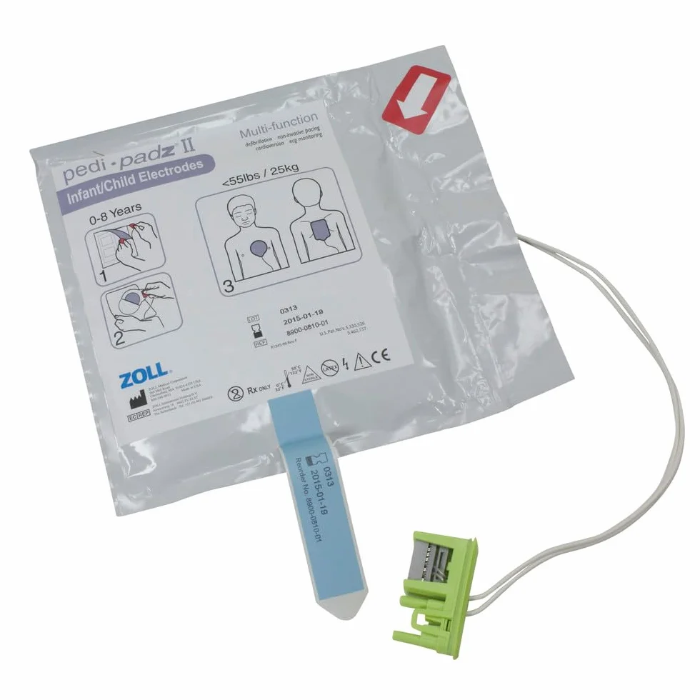 Zoll Elettrodo Pedi-Padz II 8900-0810-01 (pedipads pedi-padz elettrodo per bambini defibrillazione), per pazienti fino a 15 kg di peso corporeo, durata di due anni