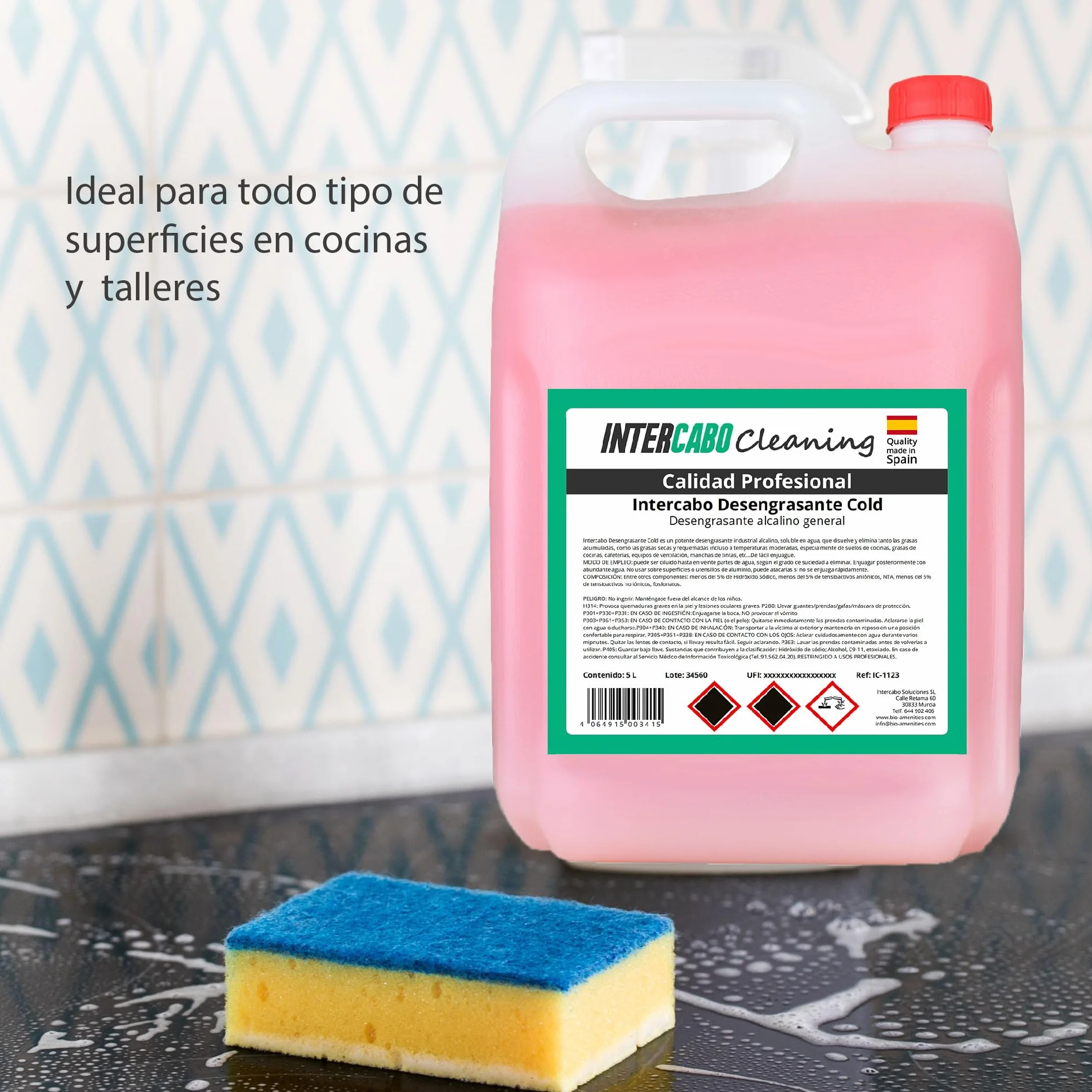 Sgrassatore Alcalino Professionale – 5 litri – Rimuove grasso ostinato da piani cottura, forni e superfici lavabili – Detergente concentrato per cucine industriali