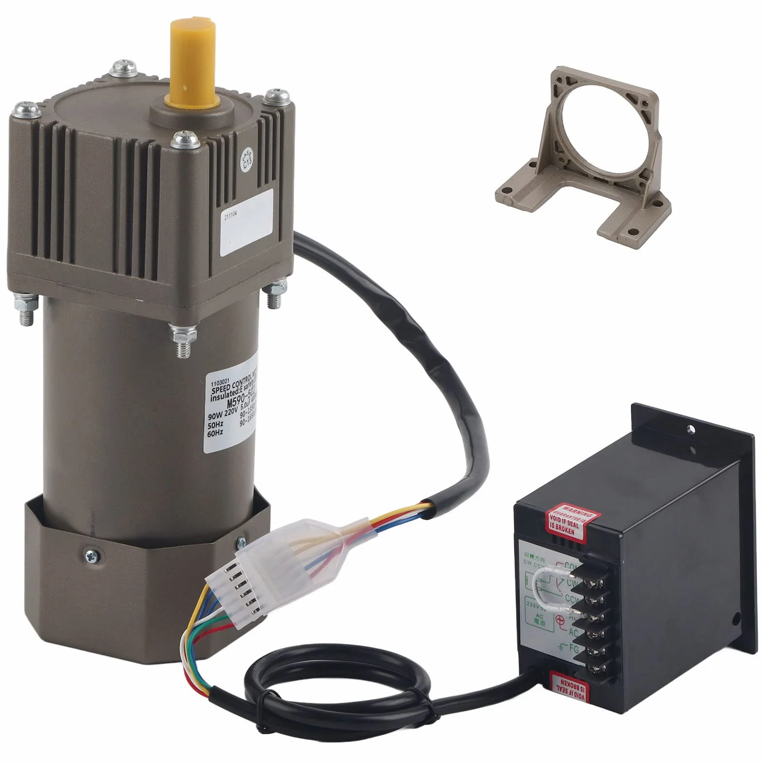 Coppie Elevate Motoriduttori Regolabili, Motore Elettrico Asincrono Monofase AC 220V 90W (Motoriduttore + Cambio + Regolatore + Staffa)(100K)