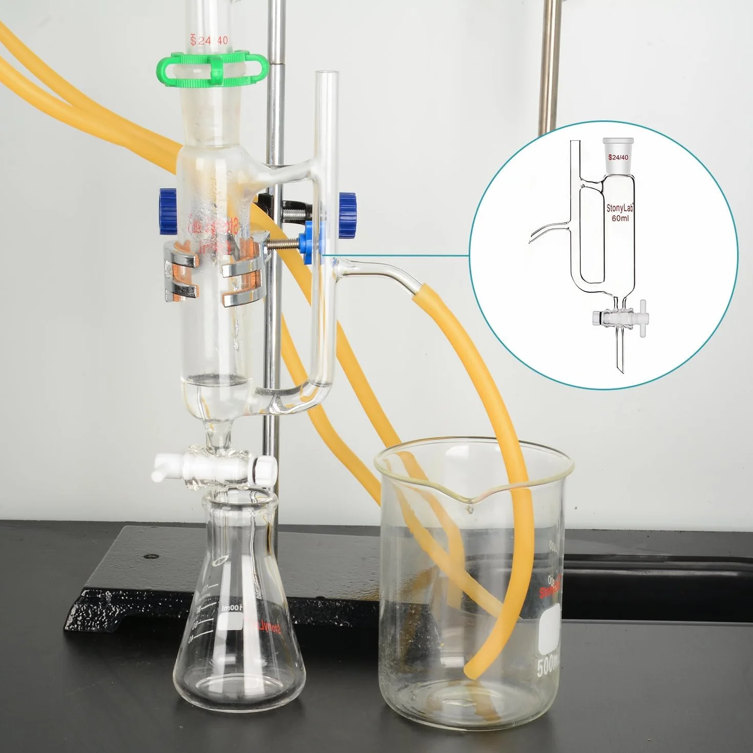 Stonylab Separatore Ricevitore per Acqua e Olio 100 ml con Giunto 24/40
