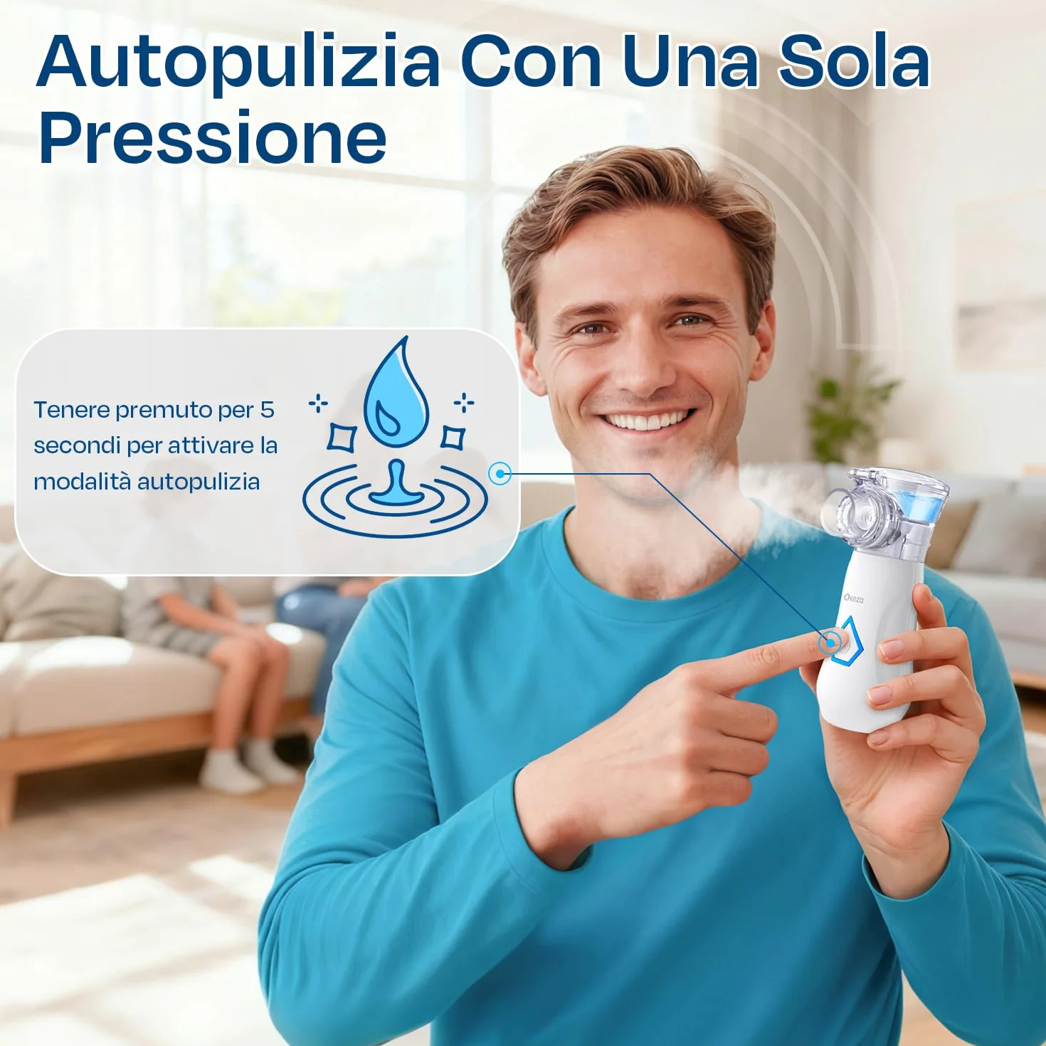 Aerosol Portatile Silenzioso Ricaricabile 2 Modalità Regolabili per Adulti e Bambini con Maschere e Boccaglio