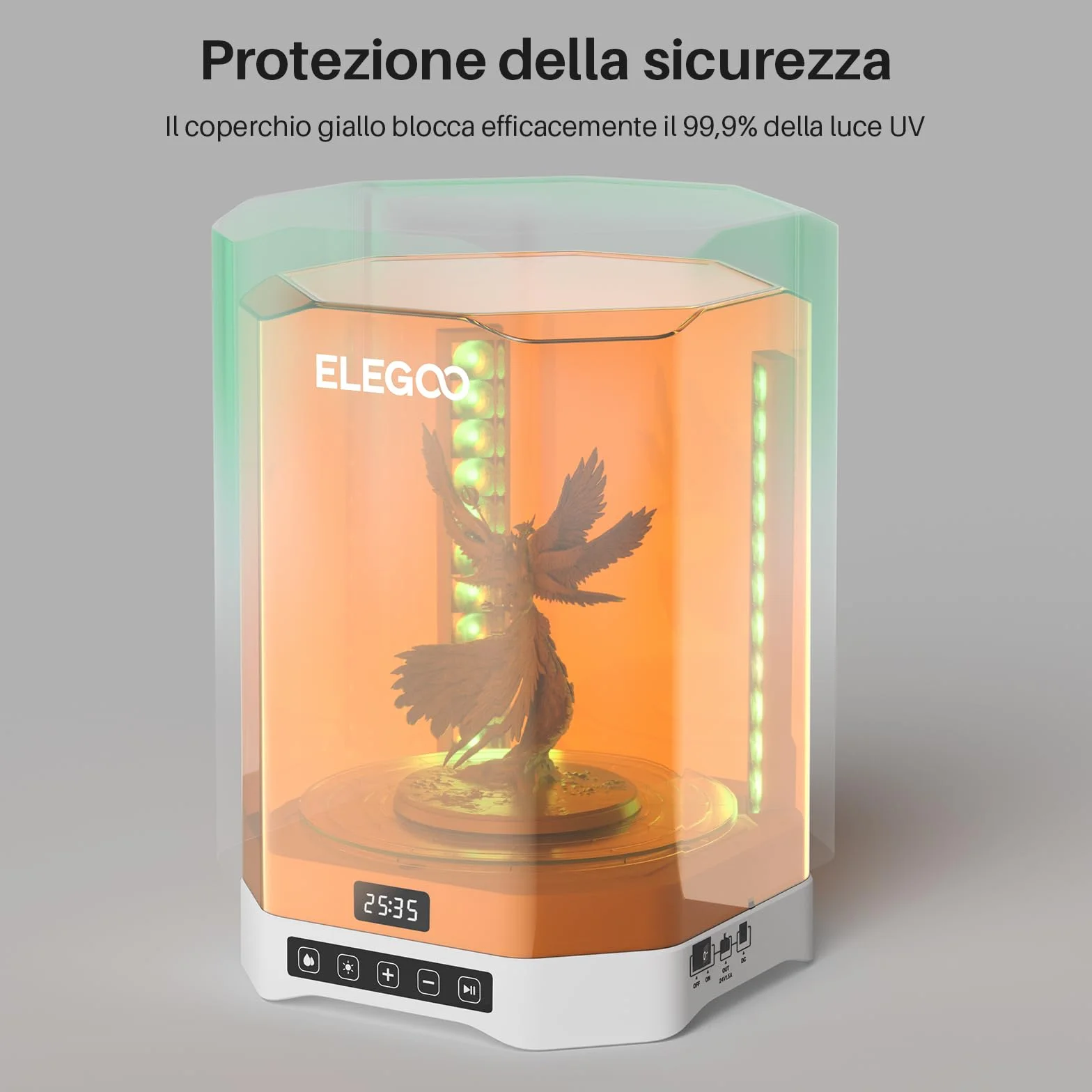 ELEGOO Mercury Plus V3.0 Wash and Cure Macchina Stazione di Lavaggio e Polimerizzazione, Capacità 7,5 L, Compatibile con le Stampanti 3D MSLA LCD DLP Mars/Saturn/Photon/Halot