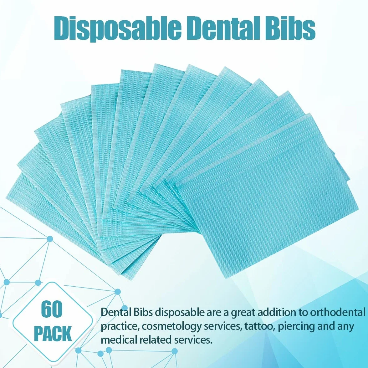Bavaglini dentali usa e getta 33 x 45,7 cm 3 strati impermeabili