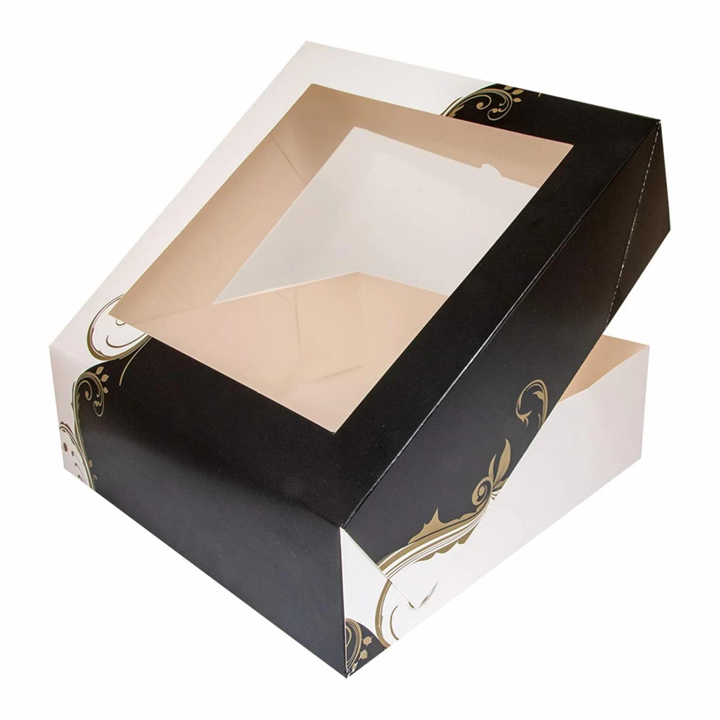 García di Pou Scatole pasticceria con finestra 275 g/m2 32 x 32 x 10 cm set da 50 Bianco
