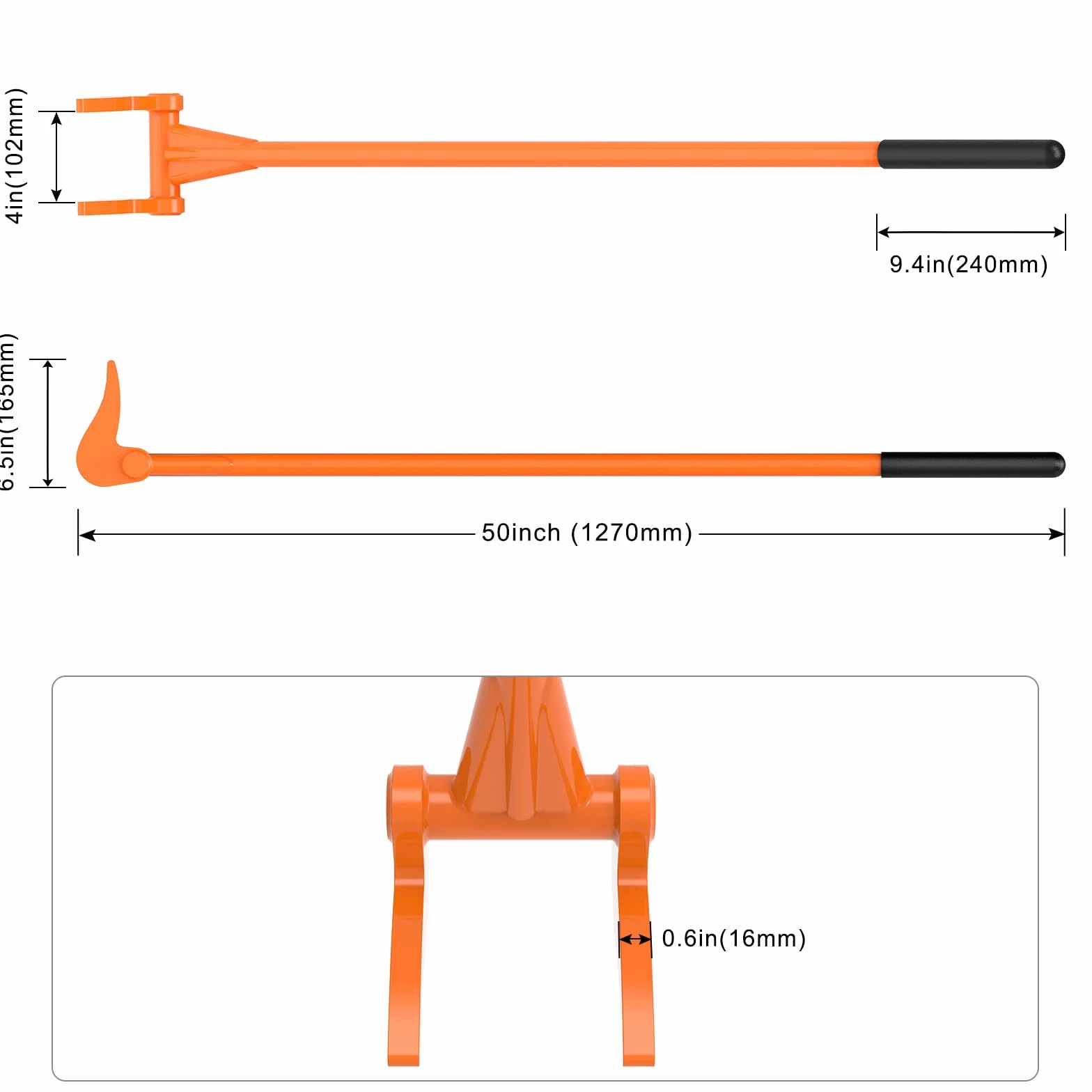 Insaga Buster per pallet completamente saldato con manico in acciaio da 127 cm, strumento di rimozione industriale resistente, impugnatura antiscivolo per rimozione efficiente e senza sforzo della