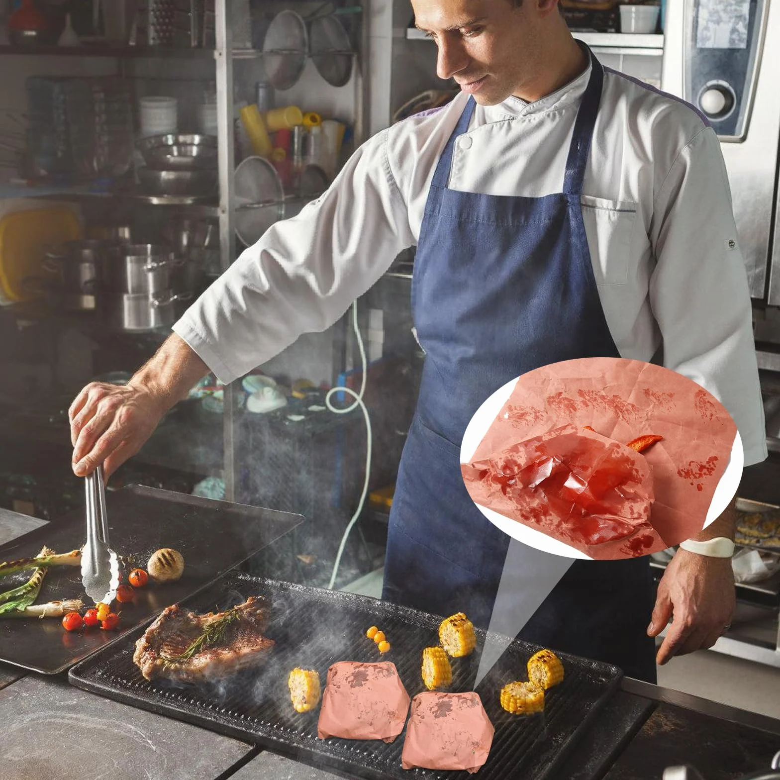 Butcher Paper,30cm*50m Rosa Kraft Butcher,Rotolo Di carta Da Macellaio,Carta kraft,Carta Kraft Per Barbecue Per Affumicare Carne Di Tutte Le Varietà,BBQ Bbq Smoker Grill