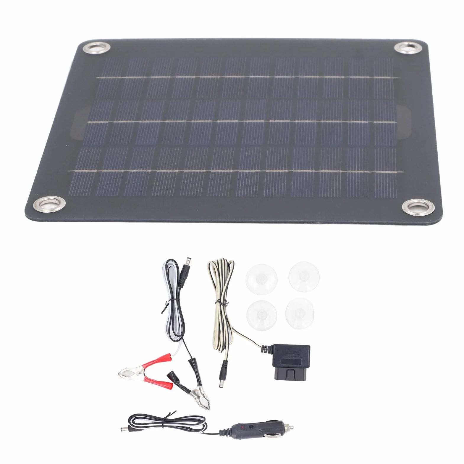 Kit Caricabatteria Solare 12V 18V 20W Mantenitore Batteria Monocristallino per, Auto, Barca, Moto, Barca, Pannello Solare Impermeabile Portatile 12V