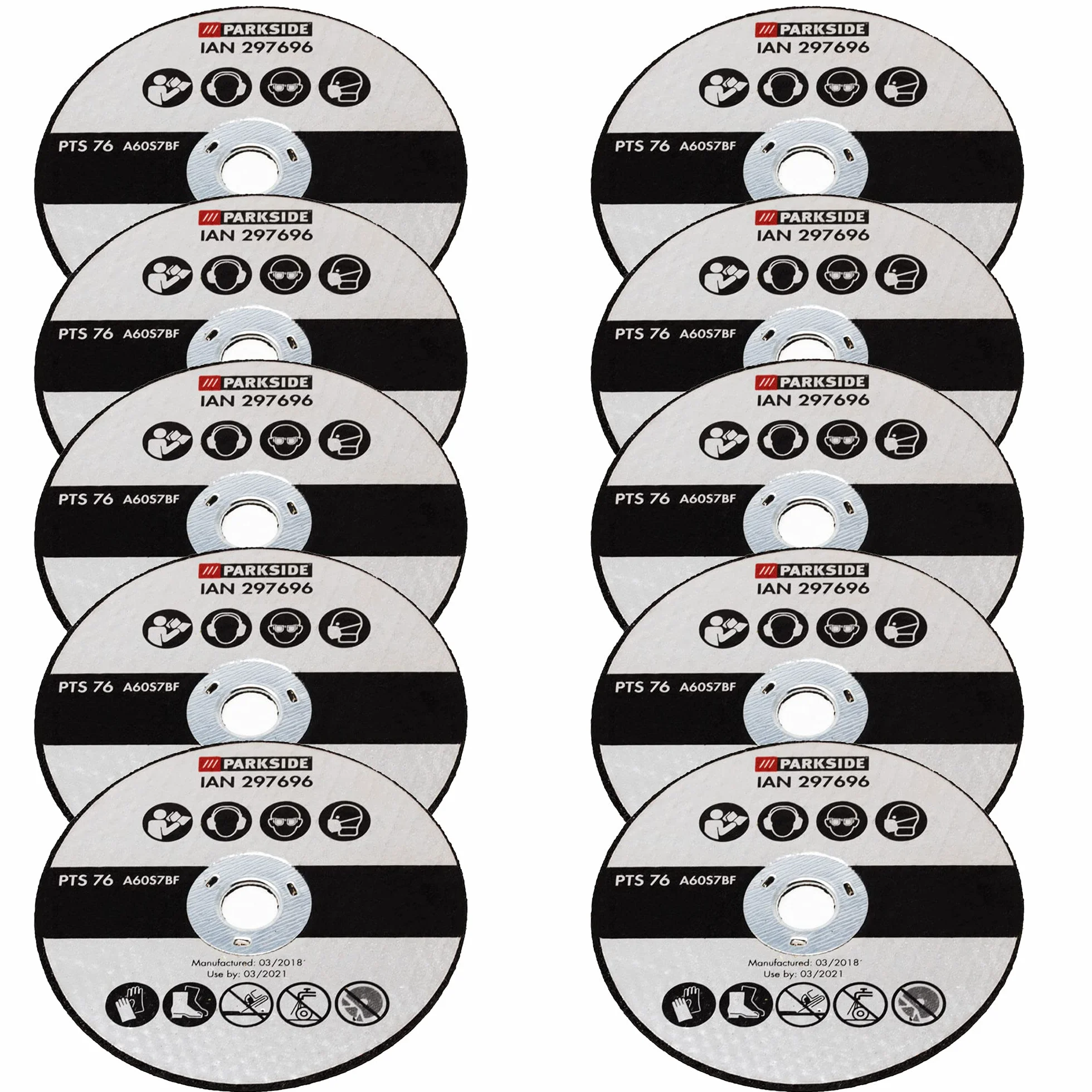 Parkside - 5 x disco abrasivo per smerigliatrice angolare a batteria Parkside PWSA 12 B1 LIDL IAN 312027 (set da 5)