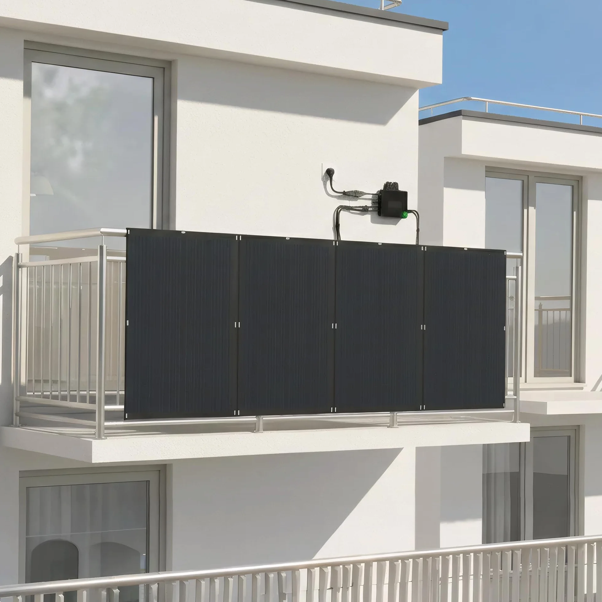 Kit Fotovoltaico Balcone 800W Pannelli Flessibili 200W x4 Inverter AE800S Monitoraggio WiFi