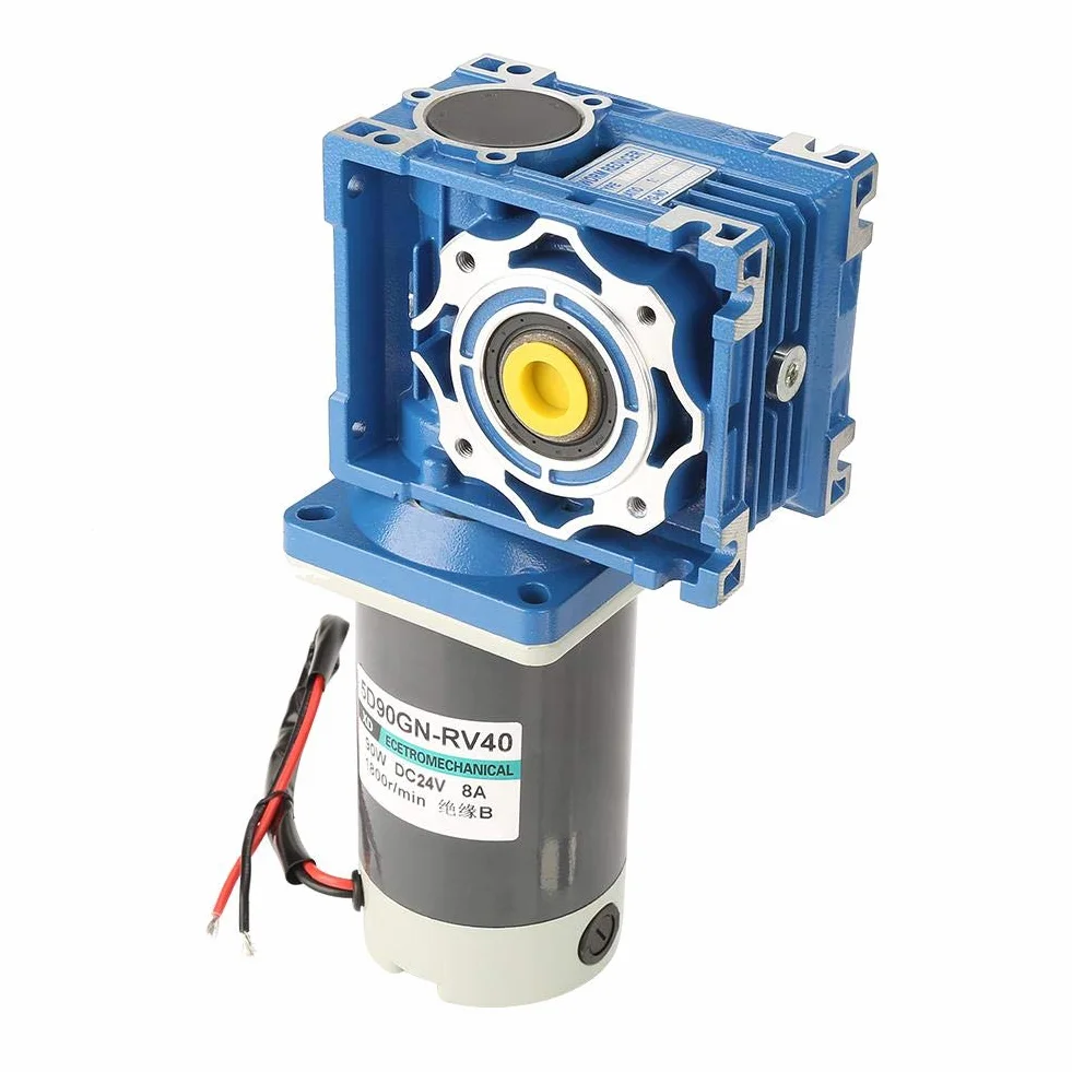 Motore 24 V DC, Motoriduttore a vite senza fine 1800rpm Velocità regolabile 5D90GN-RV40 90W 8 poli 5D90GN-RV40 Motoriduttore con autobloccante(30K)