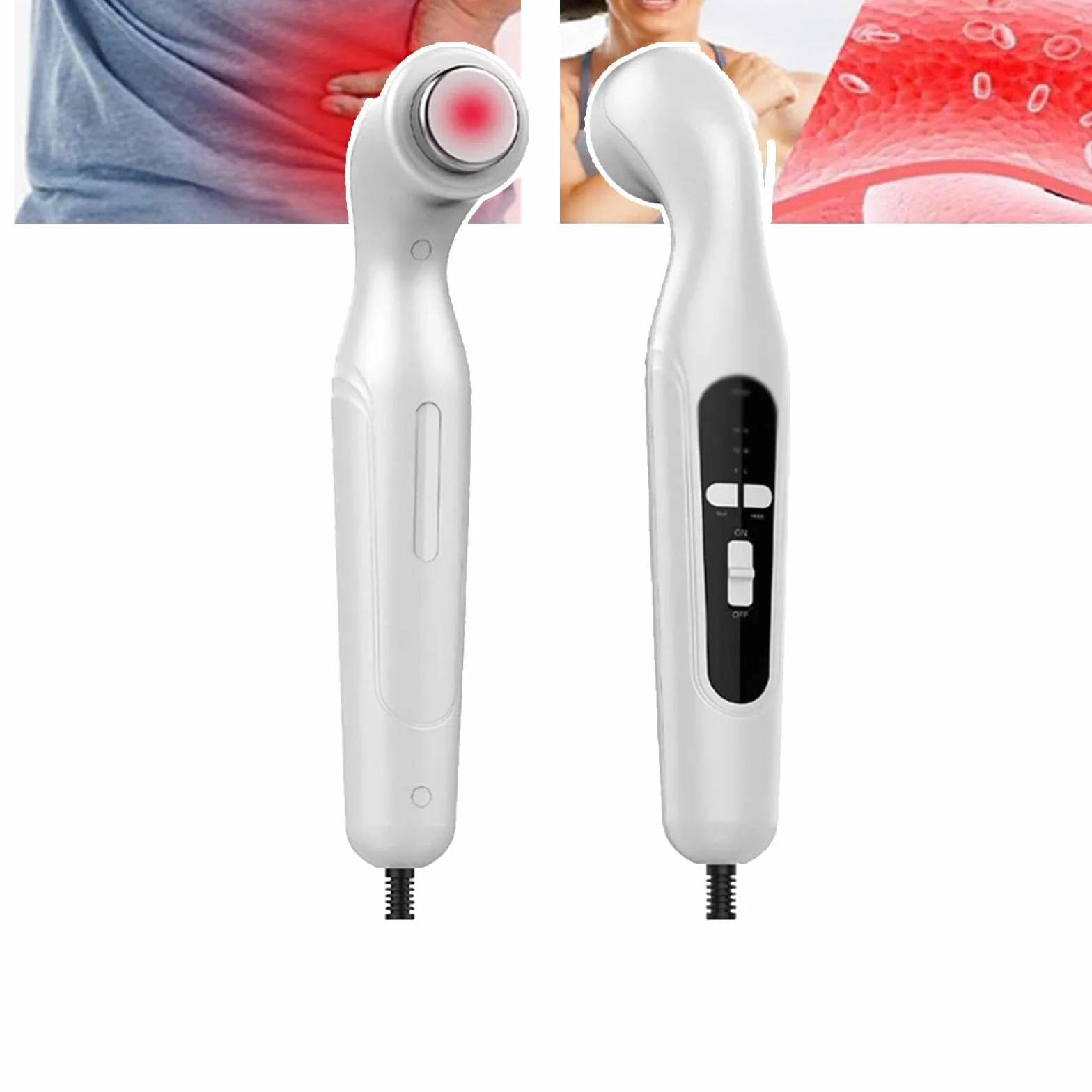 Mini Strumento per Fisioterapia ad ultrasuoni (1 MHz e 3 MHz), 3 Marce Regolabili/Controllo Timer 1-15 Minuti, Protezione Temperatura costante, Area di radiazione effettiva: 4 cm²,Bianco