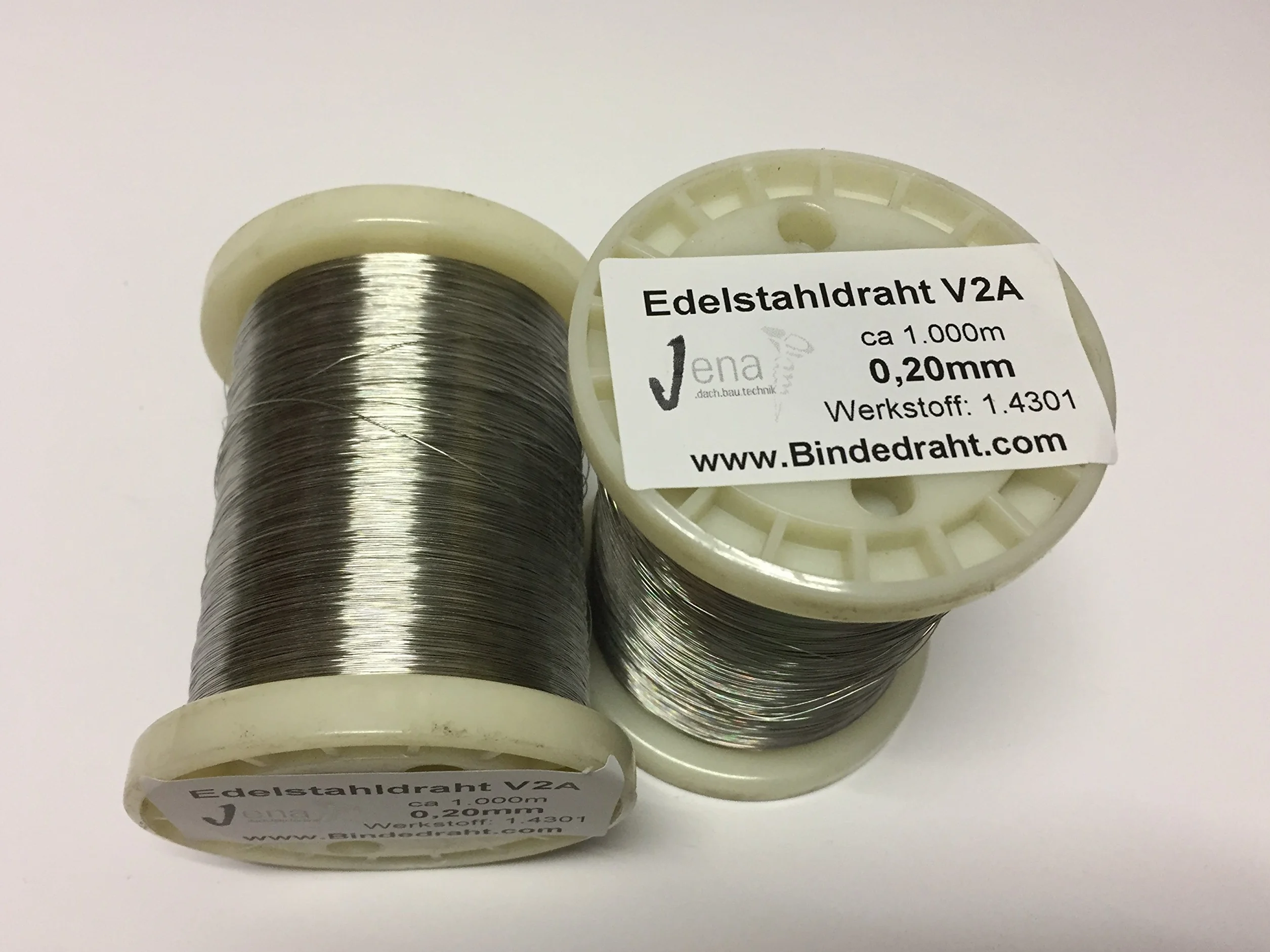 Filo di acciaio Inossidabile 0,20 mm V2 A 1.4301 a ca. 1.000 m X 0,2 mm