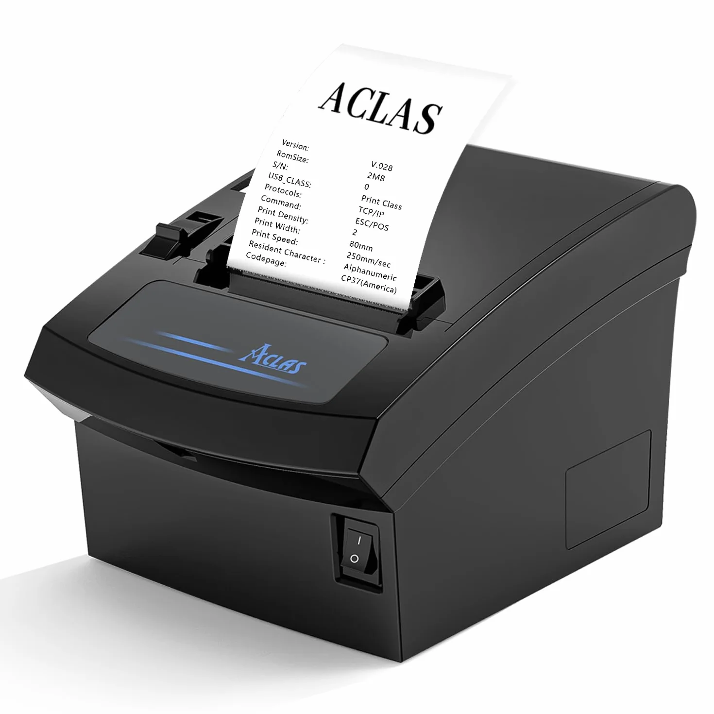 ACLAS Stampante termica 80mm per ricevute con auto-cut ESC/POS per cassetto registratore di cassa (250 mm/sec, USB/LAN/Ethernet Serial Port)
