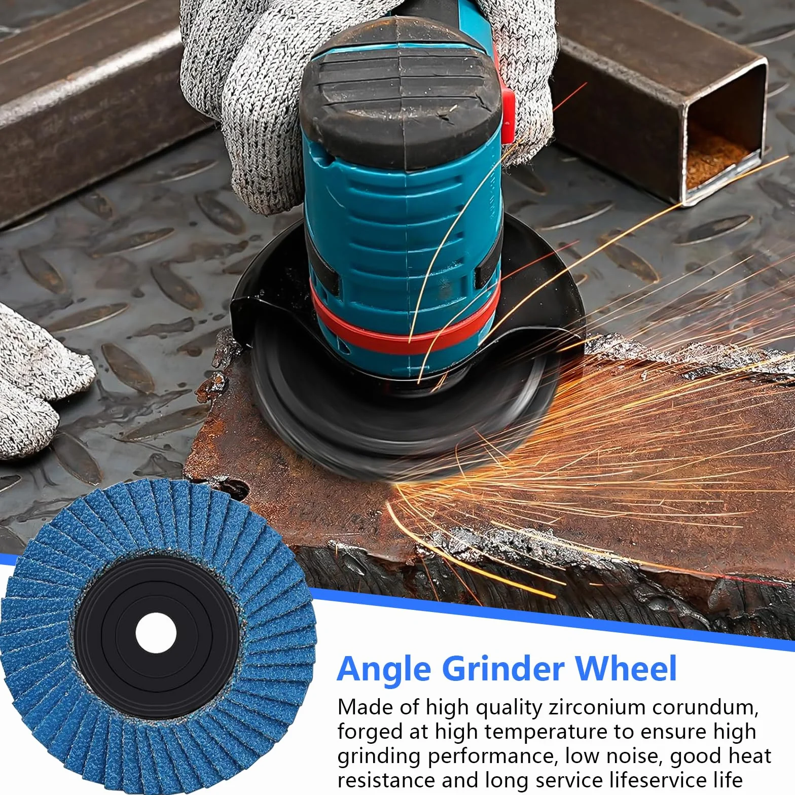 12 Pezzi Disco Abrasivo Lamellare, Dischi Lamellari 76 mm, Grana 40/60/80/120, Dischi Smeriglio Lamellari per Smerigliatrice Angolare a Batteria (Blu)