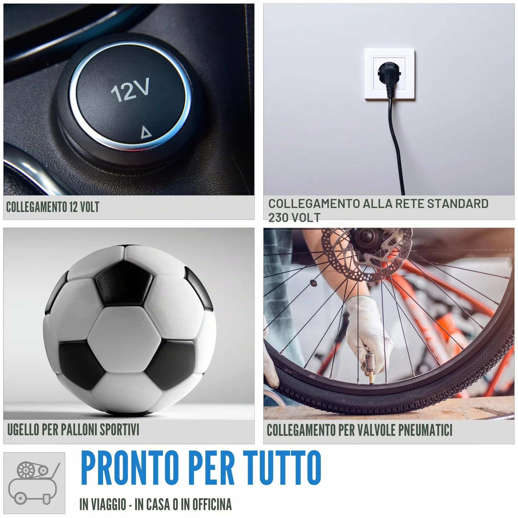 Güde Compressore Airpower Dual Drive 12/230 V/5 pezzi (150 W, max. 8 bar, 20 l/min eff. Contenuto della confezione: senza olio e manutenzione, connettore da 12 Volt e 230 Volt, display LCD, tubo
