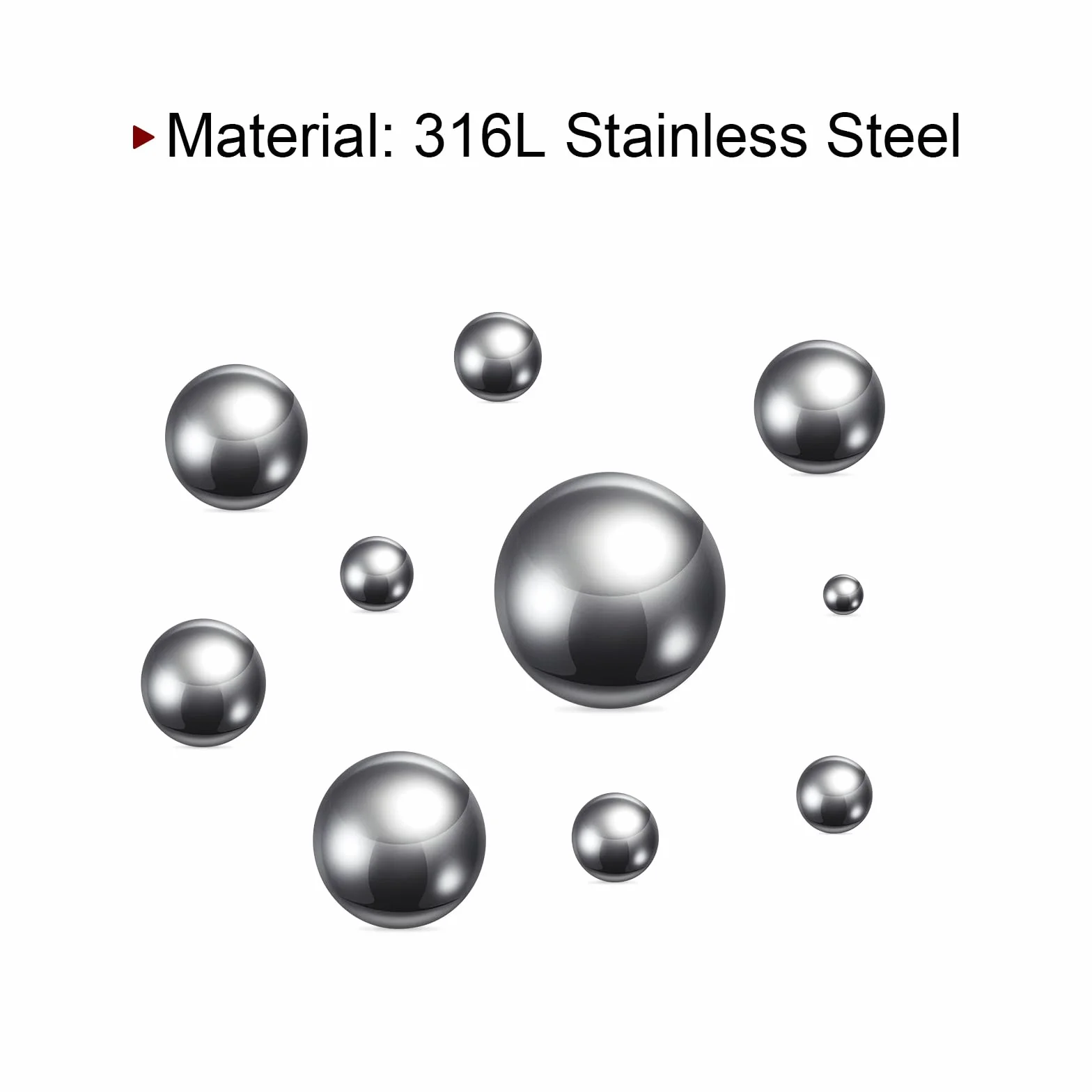 Sfere Cuscinetto Precisione 6mm 316L Acciaio Inossidabile 80pz QUARKZMAN