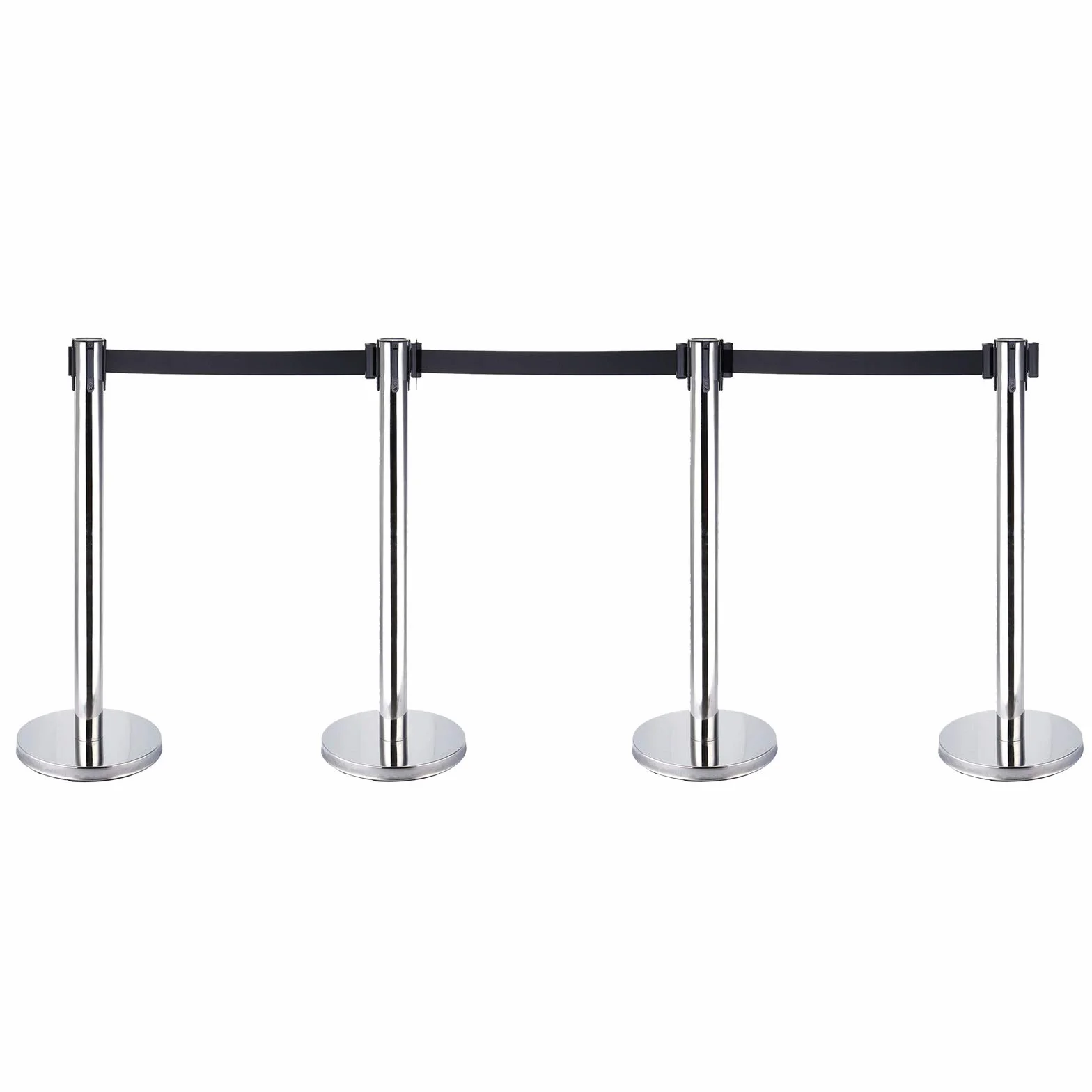 Set di 4 Colonnine Separacode Colonnina Segnapercorso Transenne Elimina Separacode Paletti di Delimitazione Barriere Retrattili