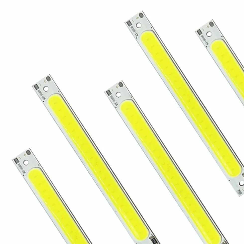 LED COB Light Platine, 5 pezzi DC 5 V 3 W Long Strip LED Chip Light Board Luce Bianca 600 mA 400 lm 6500 K per USB Touch Dimmer