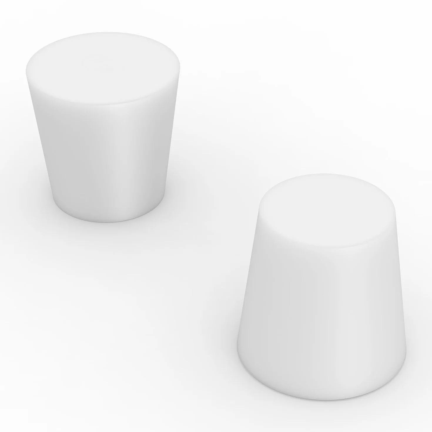 Labasics Tappi in Silicone Solido #5 Conici Bianchi per Laboratorio 2,1 cm 2,8 cm 3,1 cm