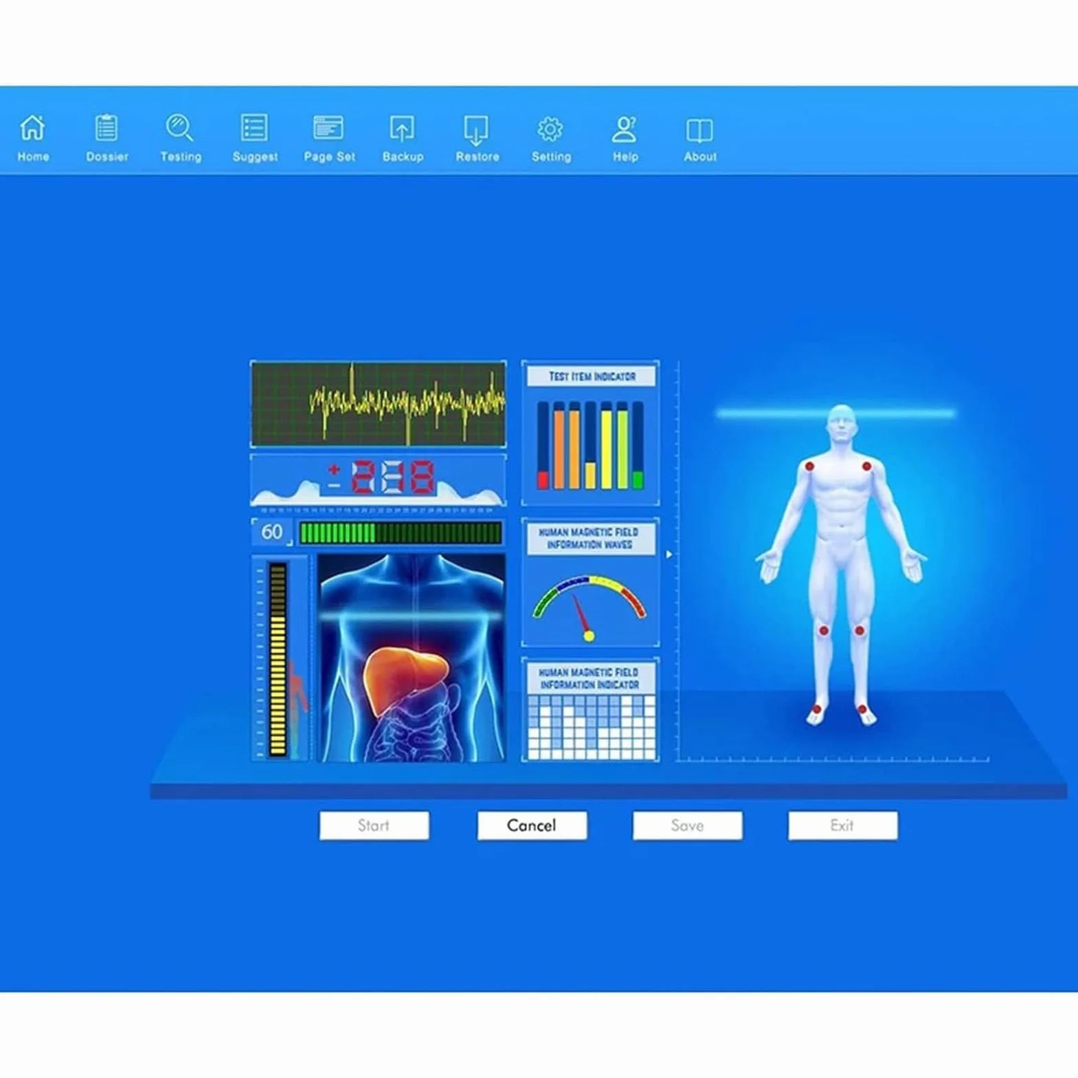 Analizzatore Magnetico A Risonanza Quantistica, Scanner Sanitario Multifunzionale Subhealth con Analisi Dinamica 3D, Dispositivo Tocco Manuale Tipi Analizzatore Professionale, 54 Rapporti