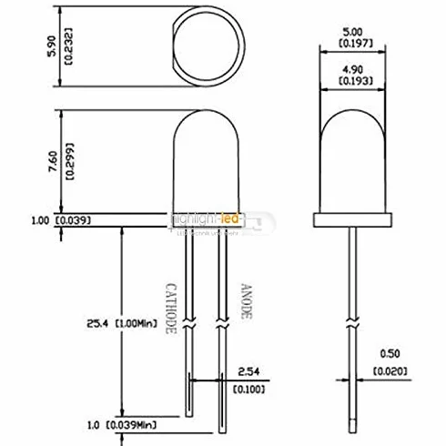 10 LED 5mm Rosso Lampeggiante Trasparente Set, diodo a Emissione Luminosa, cablato, diodo Luminoso, Come componente