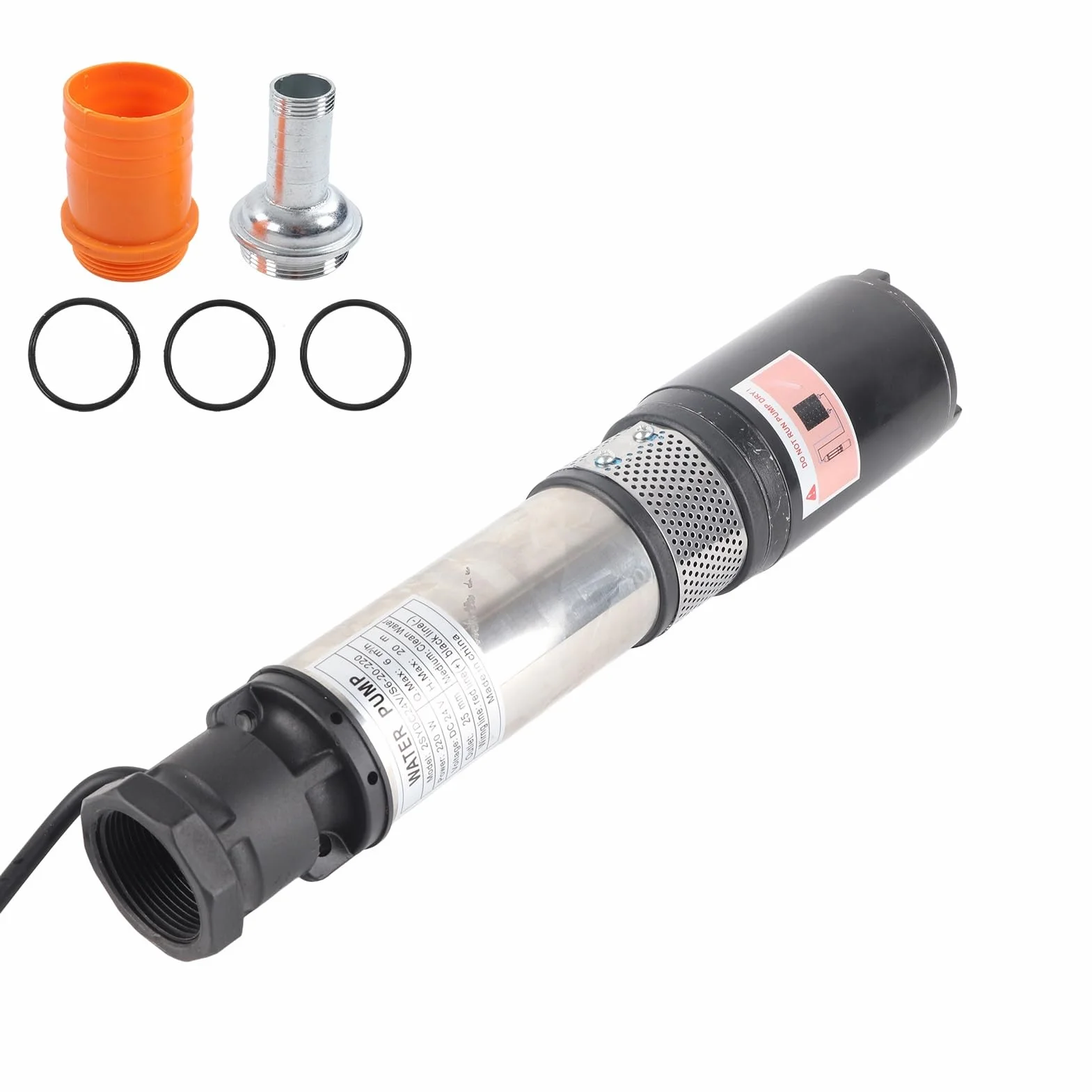 Pompa per Pozzi Profondi CC, Pompa per Acqua Solare, Pompa per Acqua a Membrana, Flusso Elevato, Corsa Elevata, 20 Metri, 24 V, 2SYDC24V
