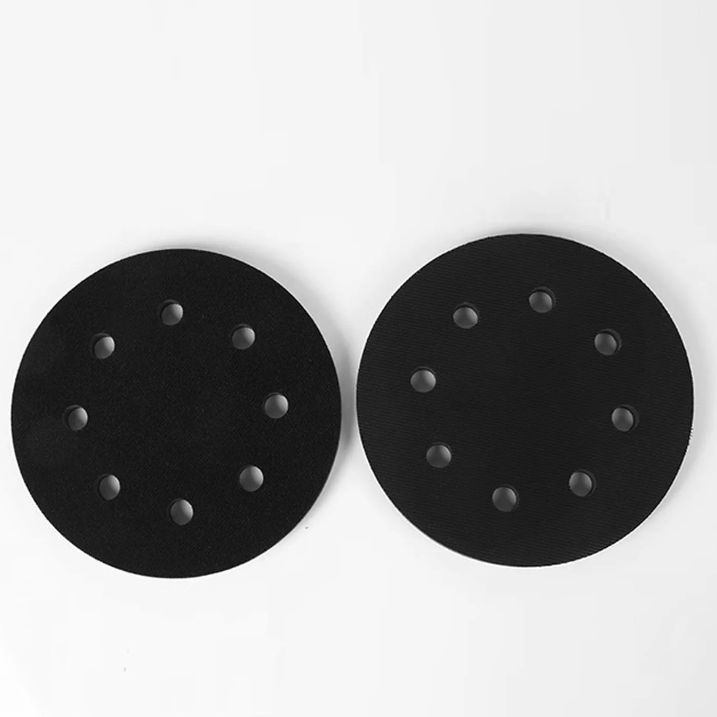 Set di 4 cuscinetti di levigatura in spugna morbida a 8 fori, 125 mm, tampone di levigatura flessibile per levigatrice, resistente agli urti e alla riduzione del rumore di protezione