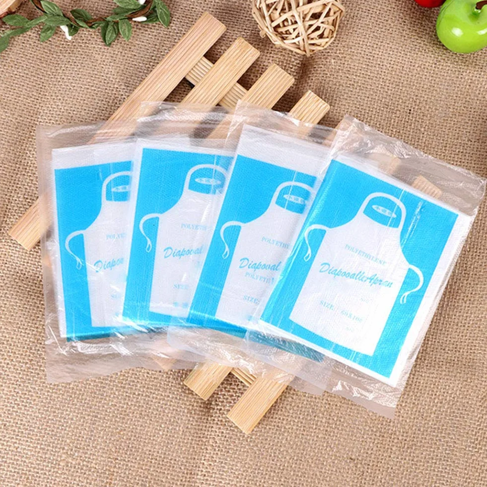 25pcs Monouso Grembiuli Di Plastica Trasparente Polietilene Impermeabile Usa E Getta Grembiuli Da Cucina, Pittura Per Adulti