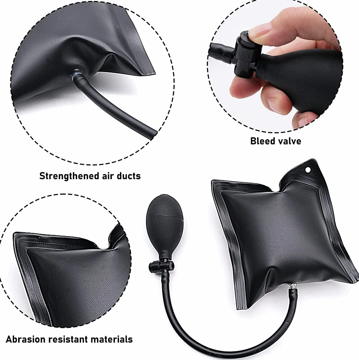 Cuneo di aria Sacchetto di Pompa, Professionale di Livellamento 3 Pacchetto Forte Cuneo di Aria Sacchetto di Kit, auto porta e finestra di installazione (3 PCS Sacchetti di aria)