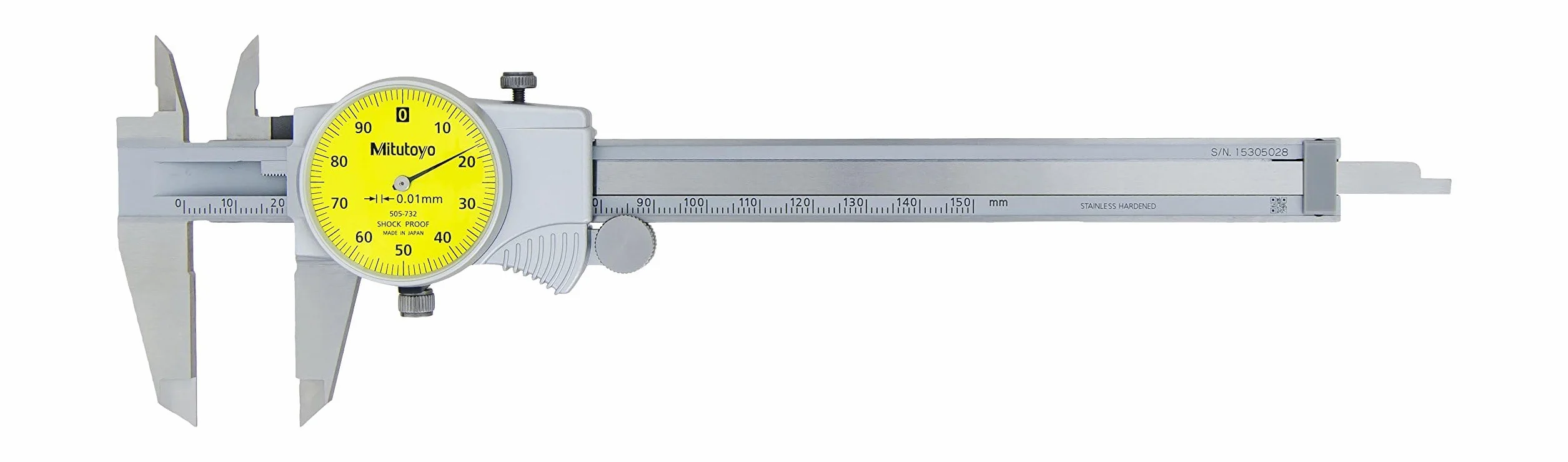Mitutoyo 505-732 - Calibro quadrante, 1 mm per Rev, 0-150 mm, precisione 0,01 mm