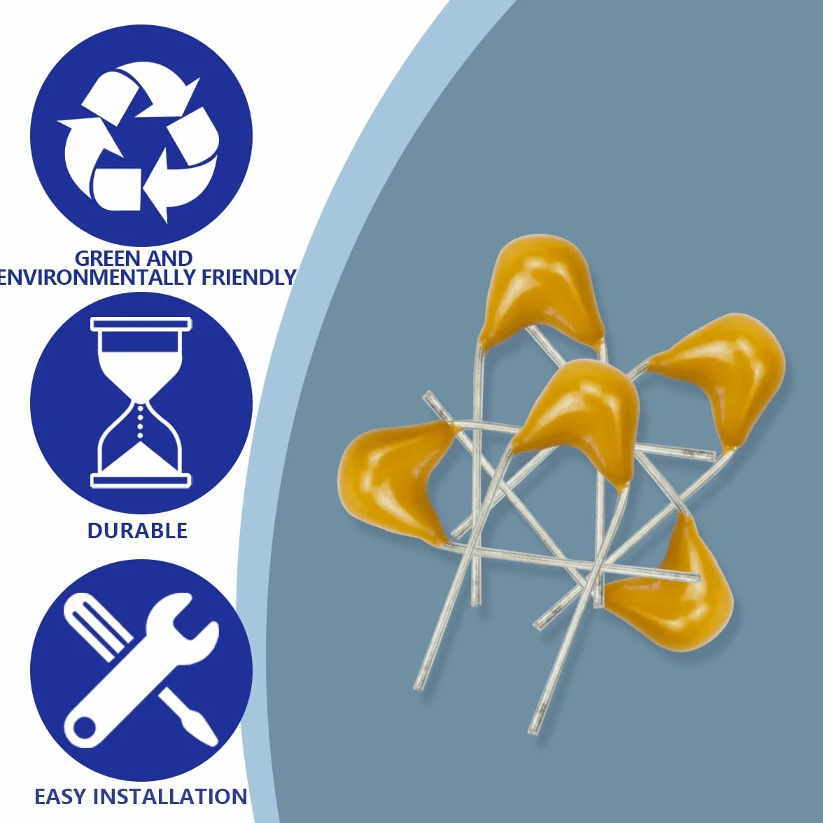 100pcs 50V 100nF condensatore ceramico monolitico giallo accessori elettronici per computer e telefono