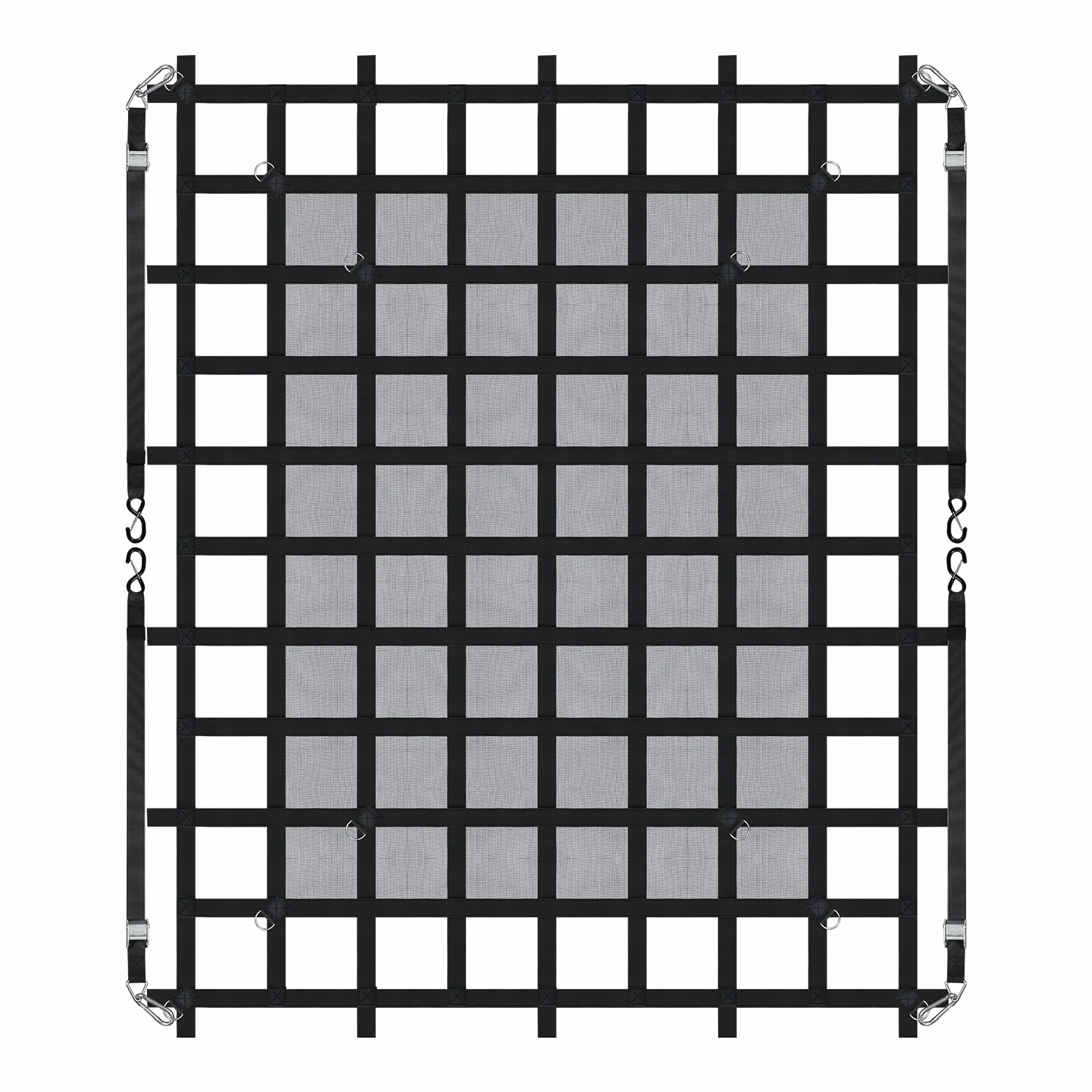 VEVOR Rete di Carico, 1830 x 1450 mm Rete di Carico per Camion ad Alta Resistenza per Cassone di Camion, 4 Cinghie Regolabili, Moschettoni e Ganci a S, Resistente all'Usura e alle Intemperie, per SUV