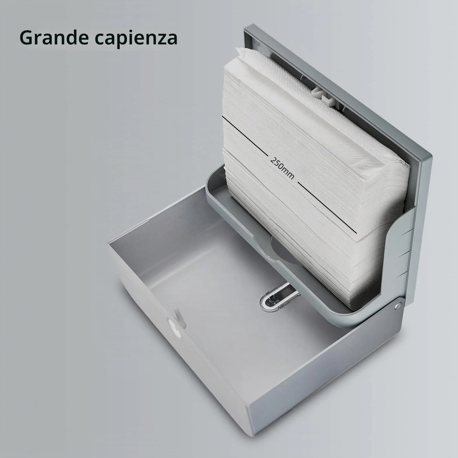 Dispenser di asciugamani di carta ABS Commerciale Montato a parete Asciugamani pieghevoli Grigio