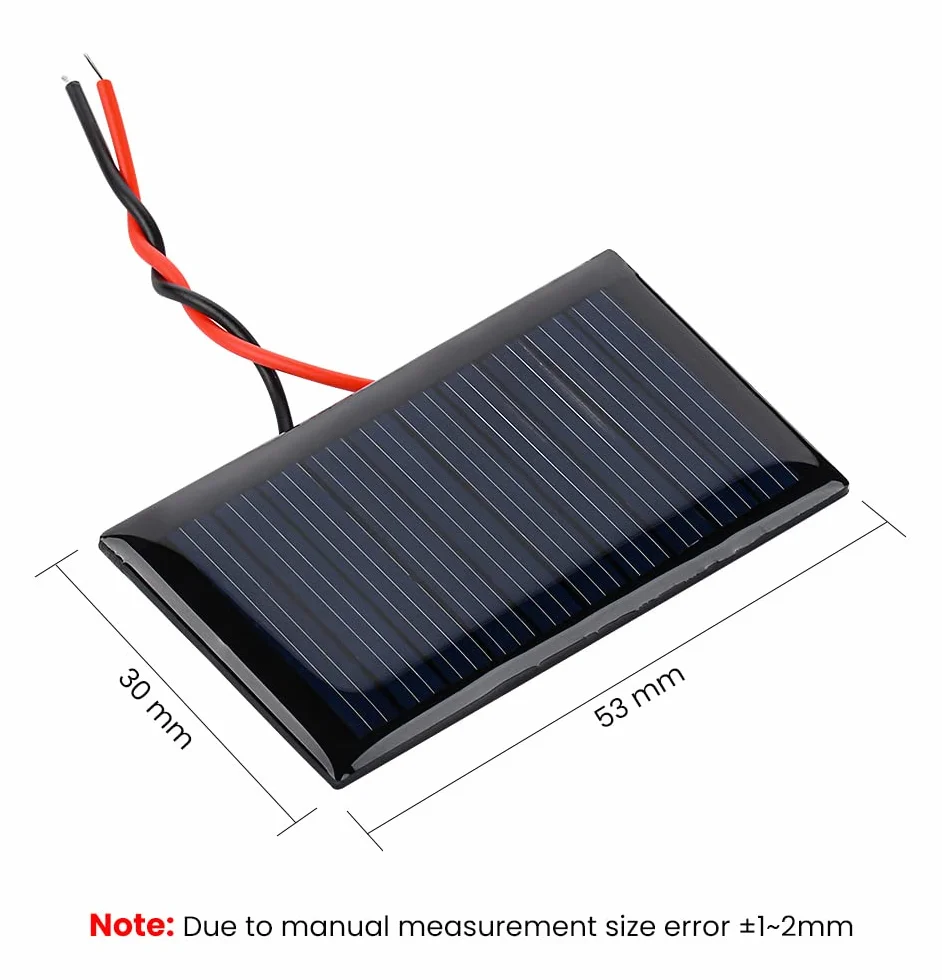 Mini Pannelli Solari 5V 30mA 2.08"x1.18" 53mmx30mm Kit Celle Fotovoltaiche Fai-da-te 10 Pezzi