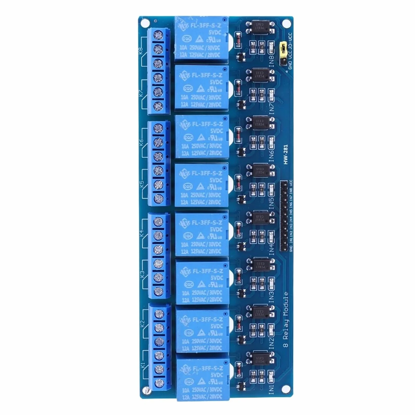 Modulo relè 5 V 12 V 24 V con Uscita relè accoppiatore Ottico 1 2 4 modulo relè a 8 Vie Componenti for apparecchiature di automazione(5V,8S)