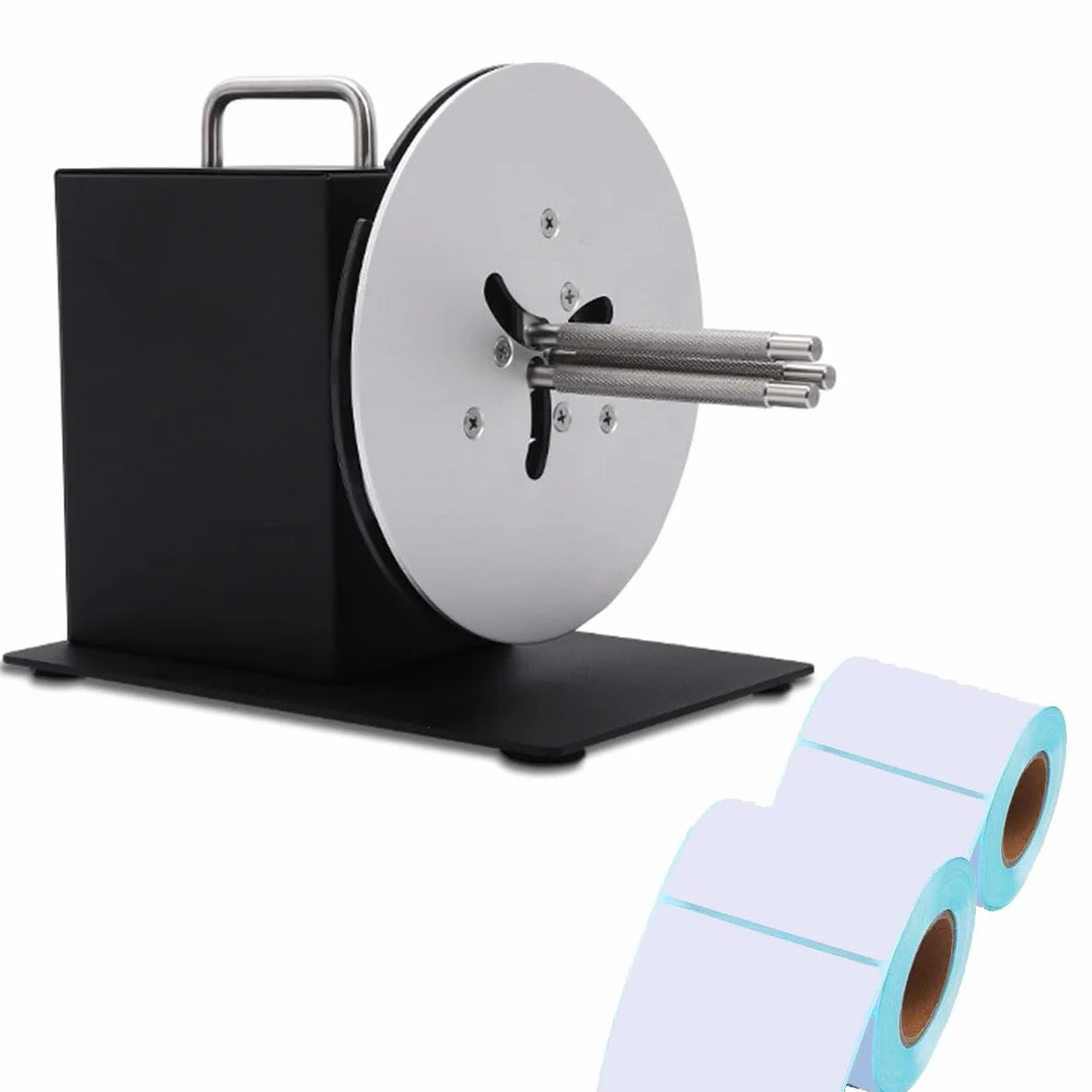 Avvolgitore di etichette Avvolgitore automatico di etichette (100 mm) a velocità regolabile e sincronizzato con la stampante Adatto per anime da 1-3 pollici