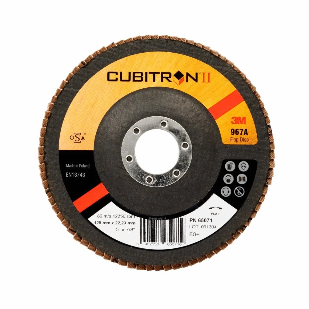 3M Cubitron Ii Disco Lamellare 967 A, 125 mm, 22.23 mm, 80 +, Piatto, 10 Pezzi/Cartone
