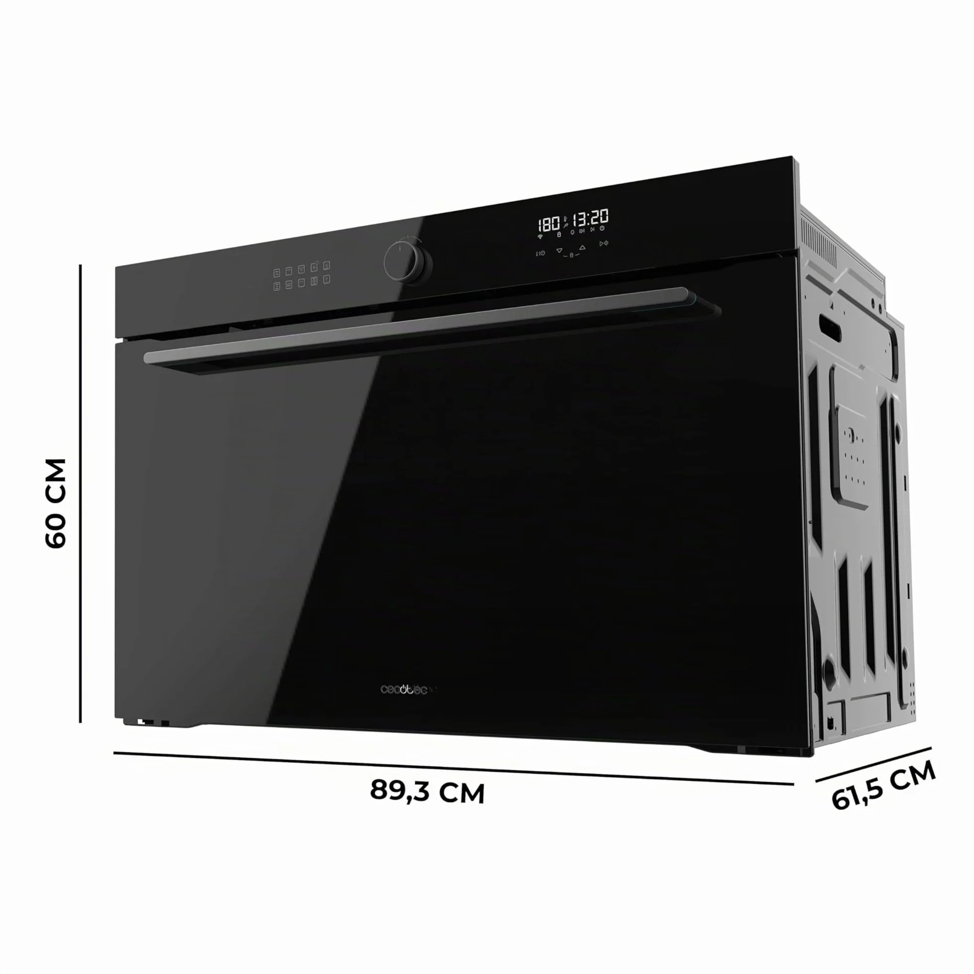 Cecotec Forno Bolero Hexa AF319000 Glass Black A, Classe A, 133 L, 11 Funzioni con AIrFryer, Pizza Master, Steam Assist, Easy Clean, 5 Posizioni
