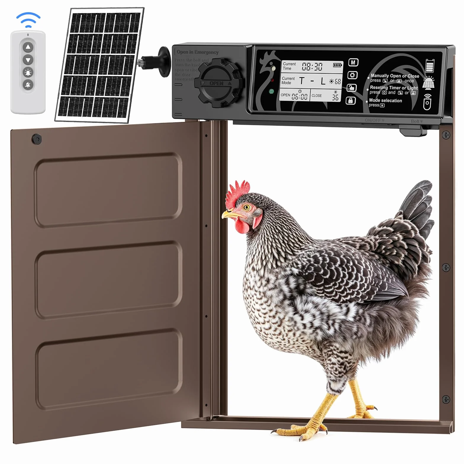 Porta pollaio Automatico con Display, Timer, Antipizzicamento, Impermeabile