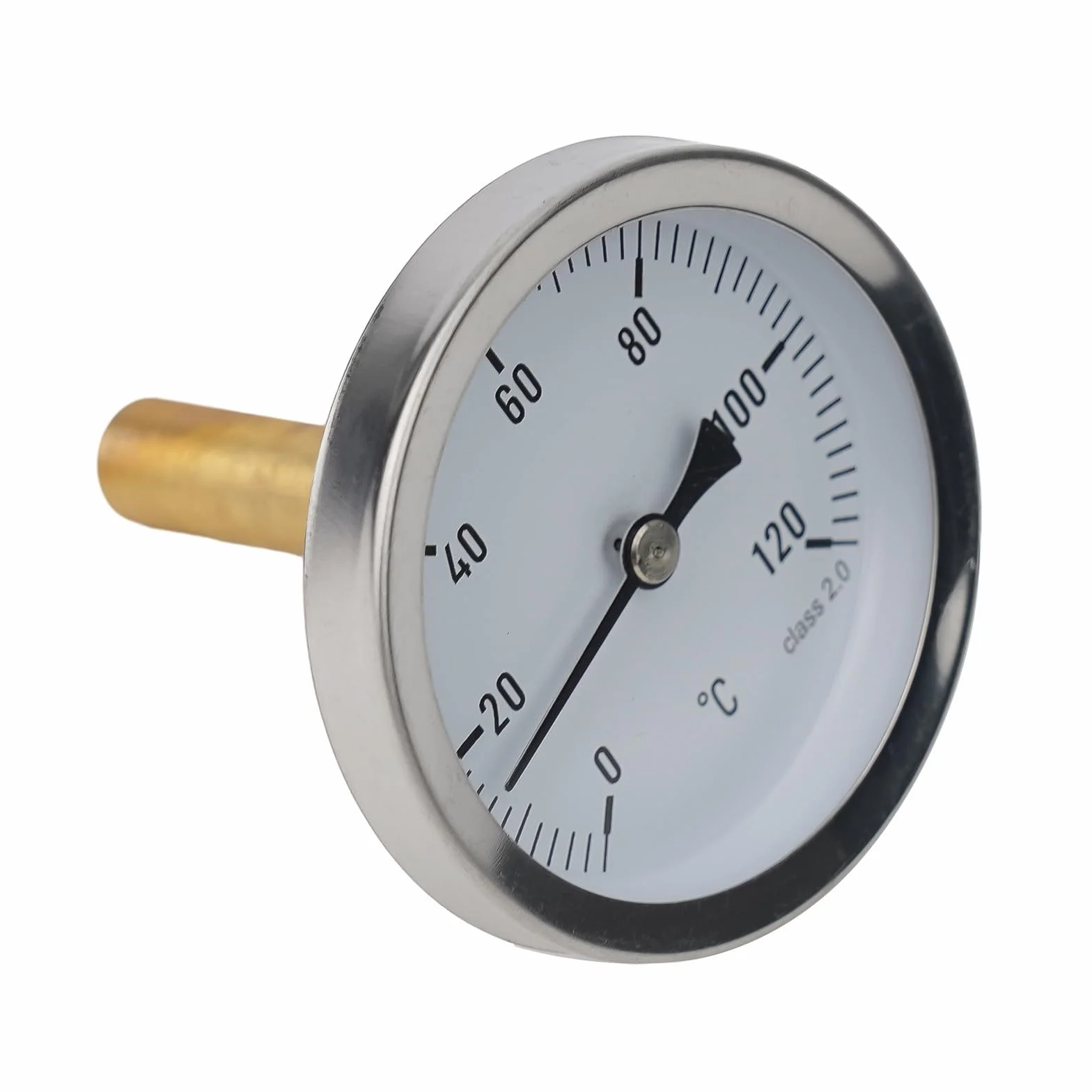 Misuratore di temperatura idraulico, diametro del quadrante 63mm, filo 1/2", 0-120 ° C, per il gabinetto della griglia del forno, Φ7*50mm, termometro bimetallico