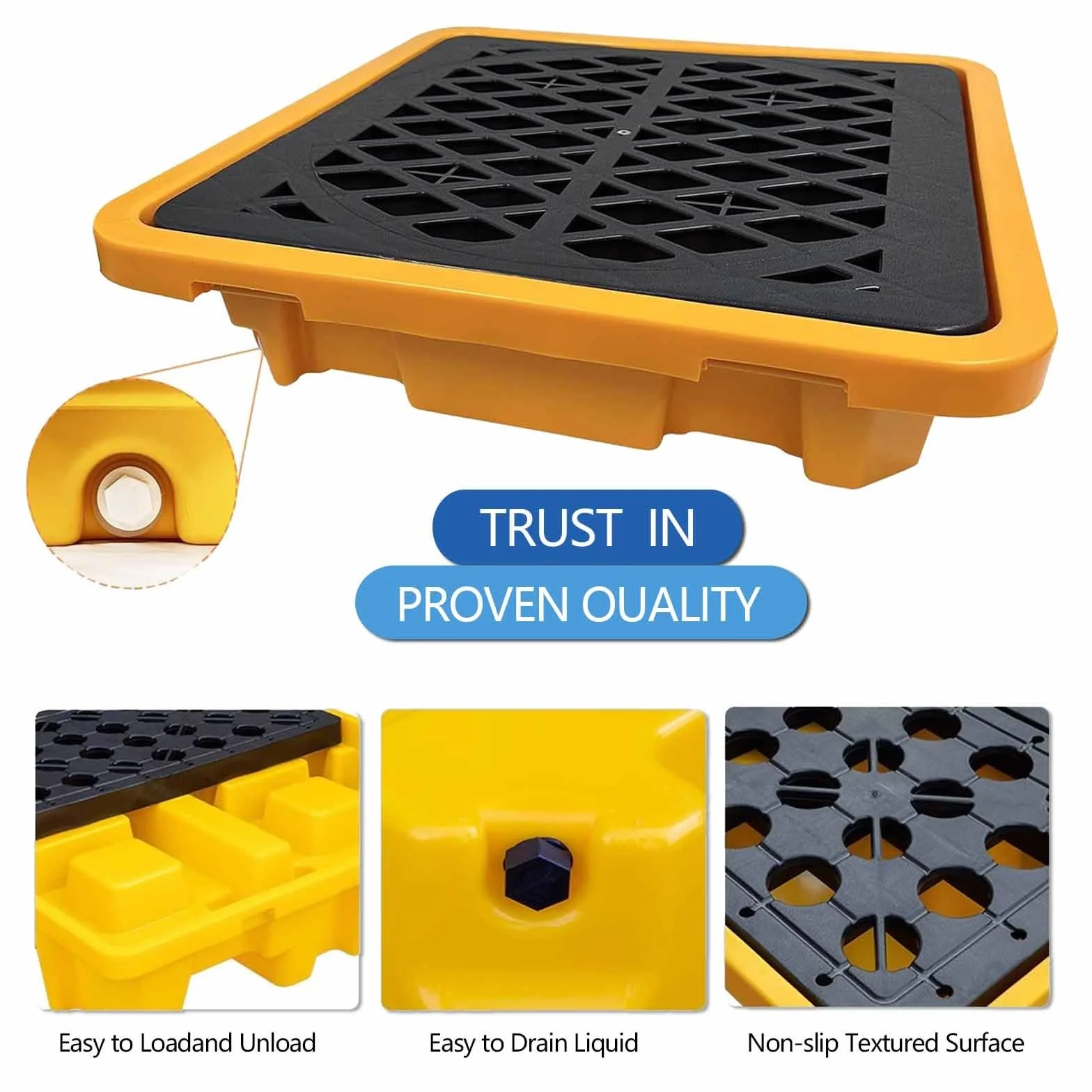 Contenitore di caduta della tasca del carrello elevatore del pallet di stoccaggio del garage industriale Capacità di carico 0.9kg Design anti-fuoriuscita Soluzione di nizzazione per impieghi gravosi