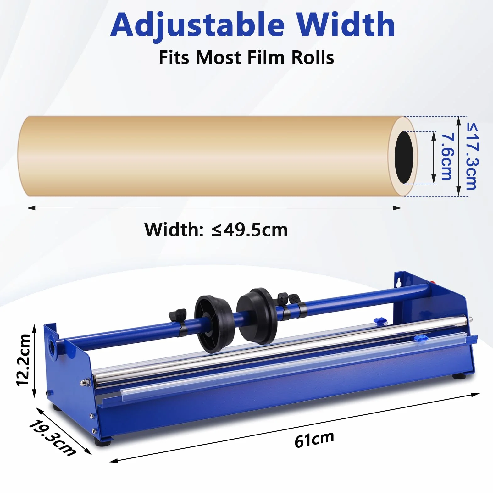 YJINGRUI Macchina avvolgitrice manuale di film estensibile, macchina imballatrice dell'erogatore di film estensibile da 19,5 ", strumento manuale per avvolgimento pallet per la conservazione di