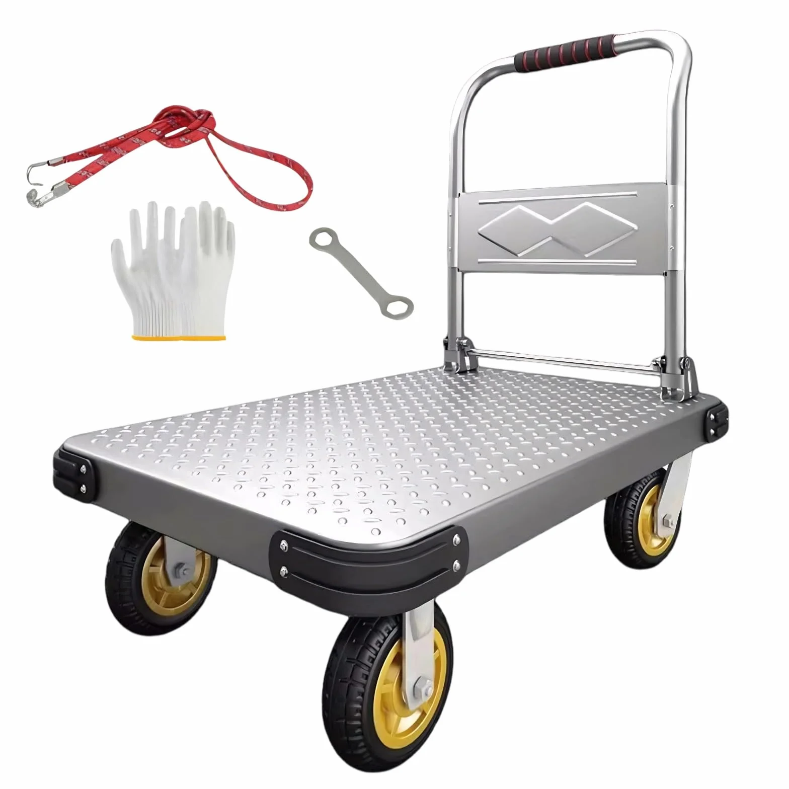Carrello Con Piattaforma Pieghevole Per Carichi Pesanti Con Ruote E Maniglia Carrello Per Trasporto Pieghevole Carrello Per Sacco Per Un Facile Trasporto E Sollevamento Pesante(Size:90x60cm)