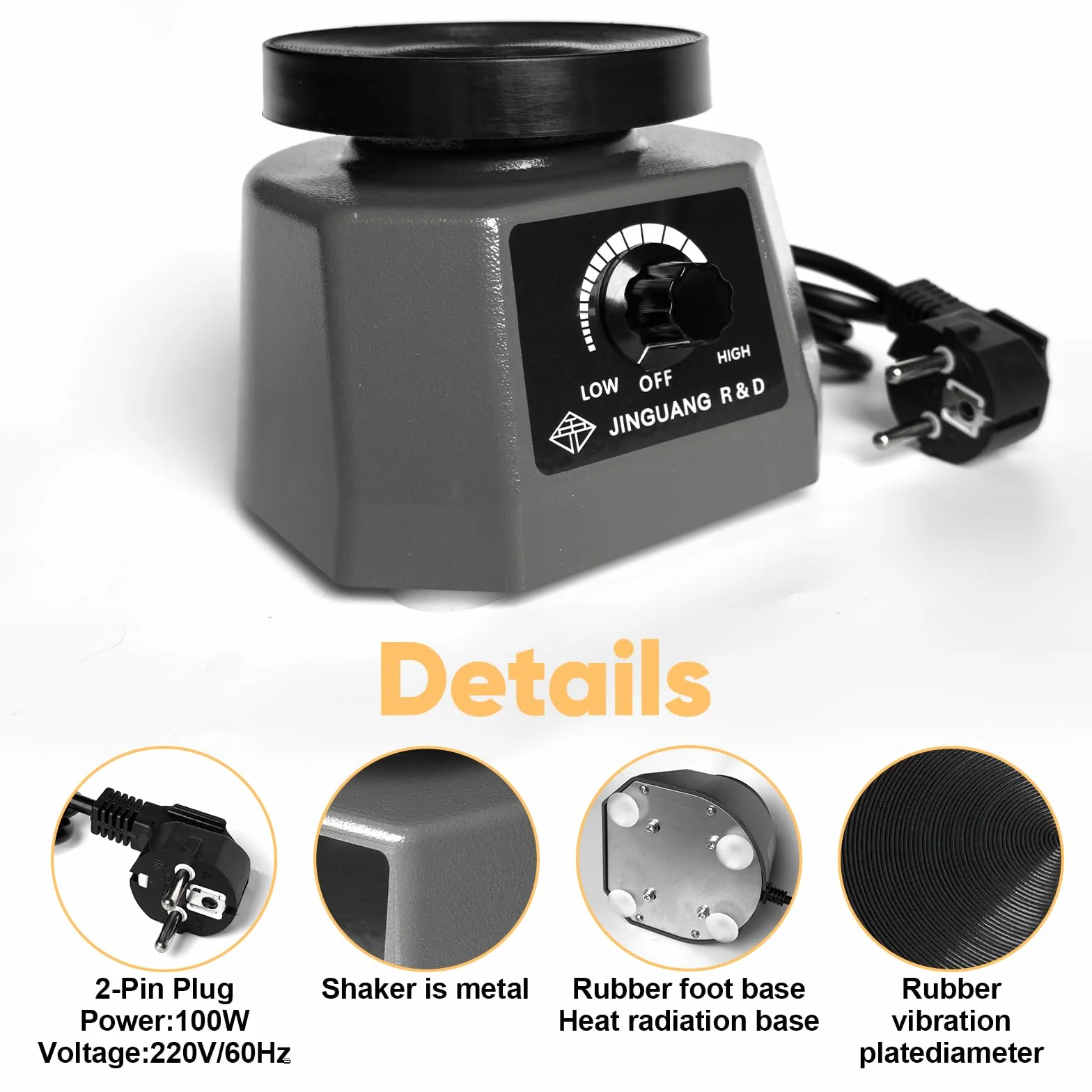 Piastra Vibrante in Gesso, 4 "Dental Oscillatore 220V 100W Vibratore Gesso Piastra Vibrante Elettrica Oscillatore Dentale, Velocità Regolabile Rotonda Oscillatore Vibratore Dentale per Gesso