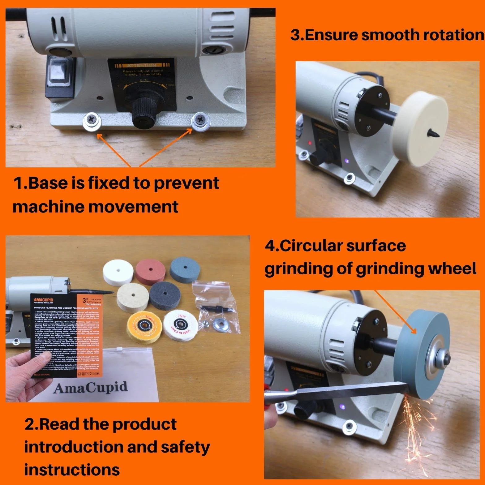 Set di mole abrasive e lucidanti da 75 mm (8 pezzi). Adatto per mini-lucidatrici e trapani elettrici. Affilatura, rimozione della ruggine e lucidatura. Adatto per il fai da te